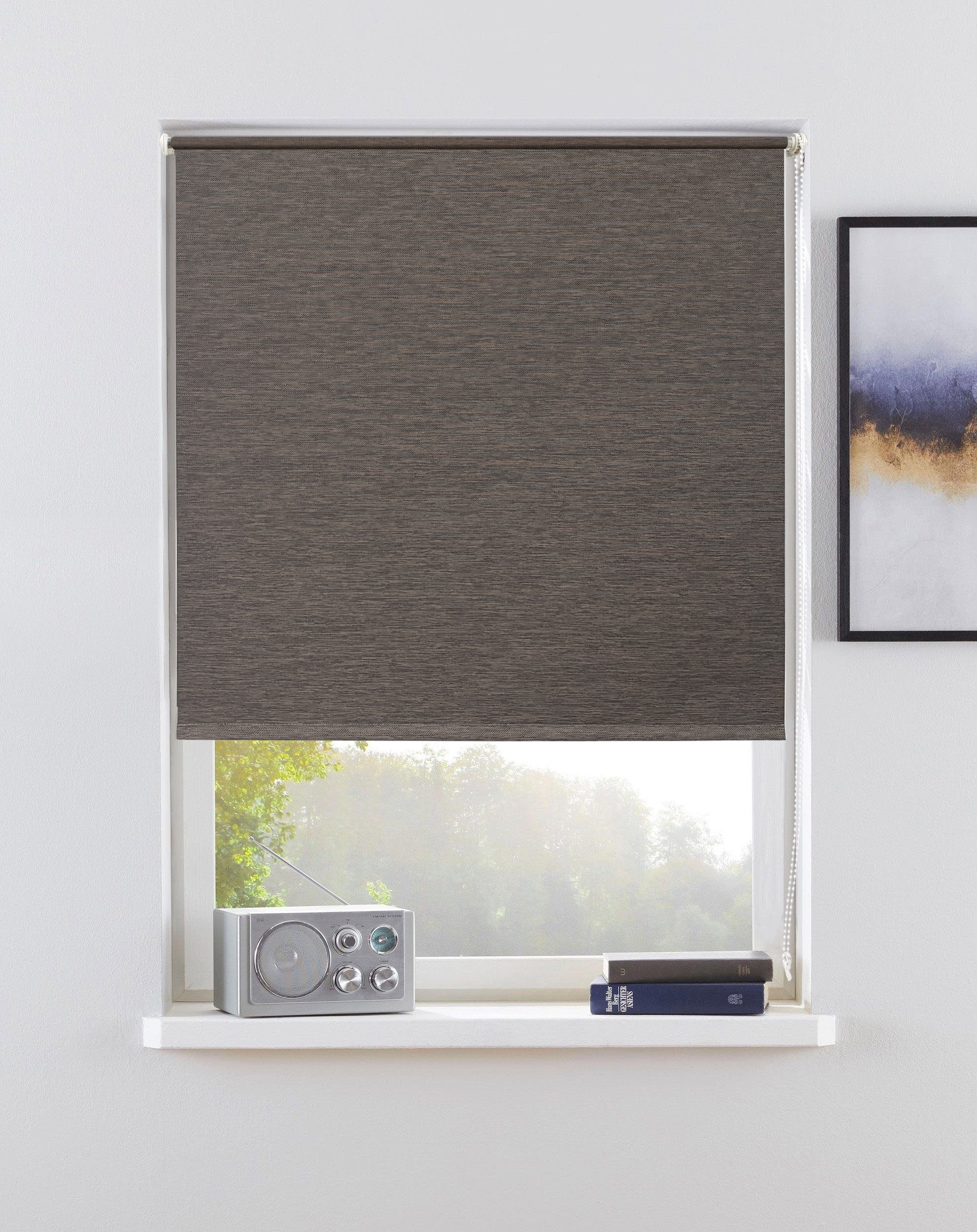 GOODproduct Rollo »RILLEY« Lichtschutz Sichtschutz | Verdunkelung ohne Bohren freihängend Seitenzugrollo, Rollo in eleganter Gewebestruktur - NEUHEIT!