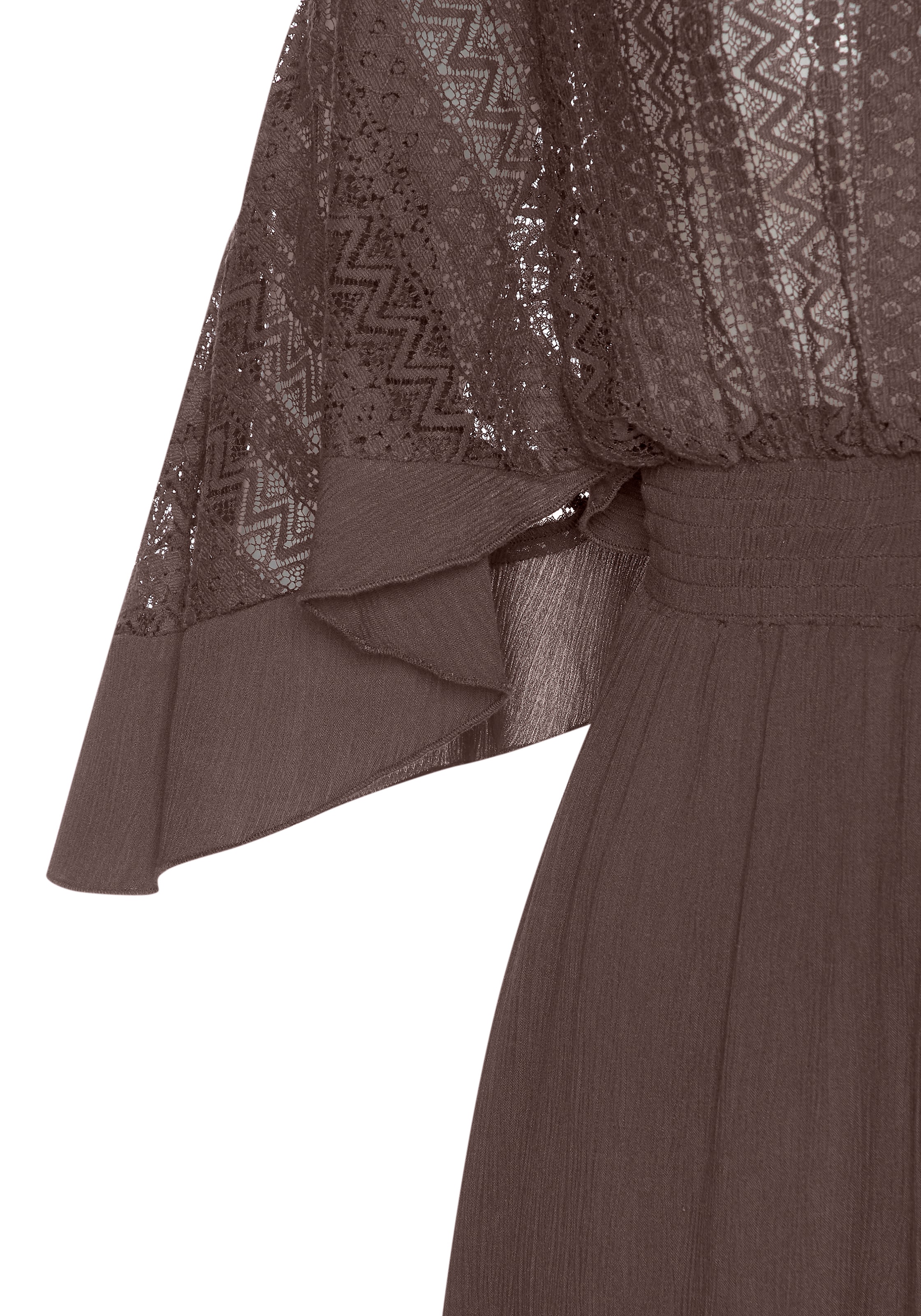 LASCANA Robe tunique mit weiten Ärmeln, aus Spitze, Blusenkleid, Strandmode