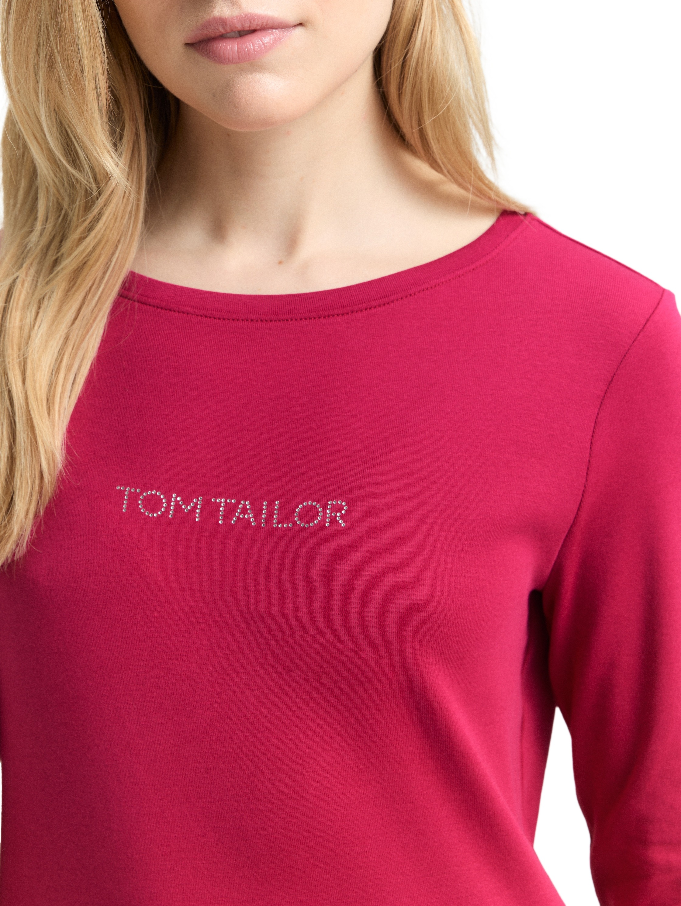 TOM TAILOR T-shirt à manches 3/4 , mit Logo Schriftzug
