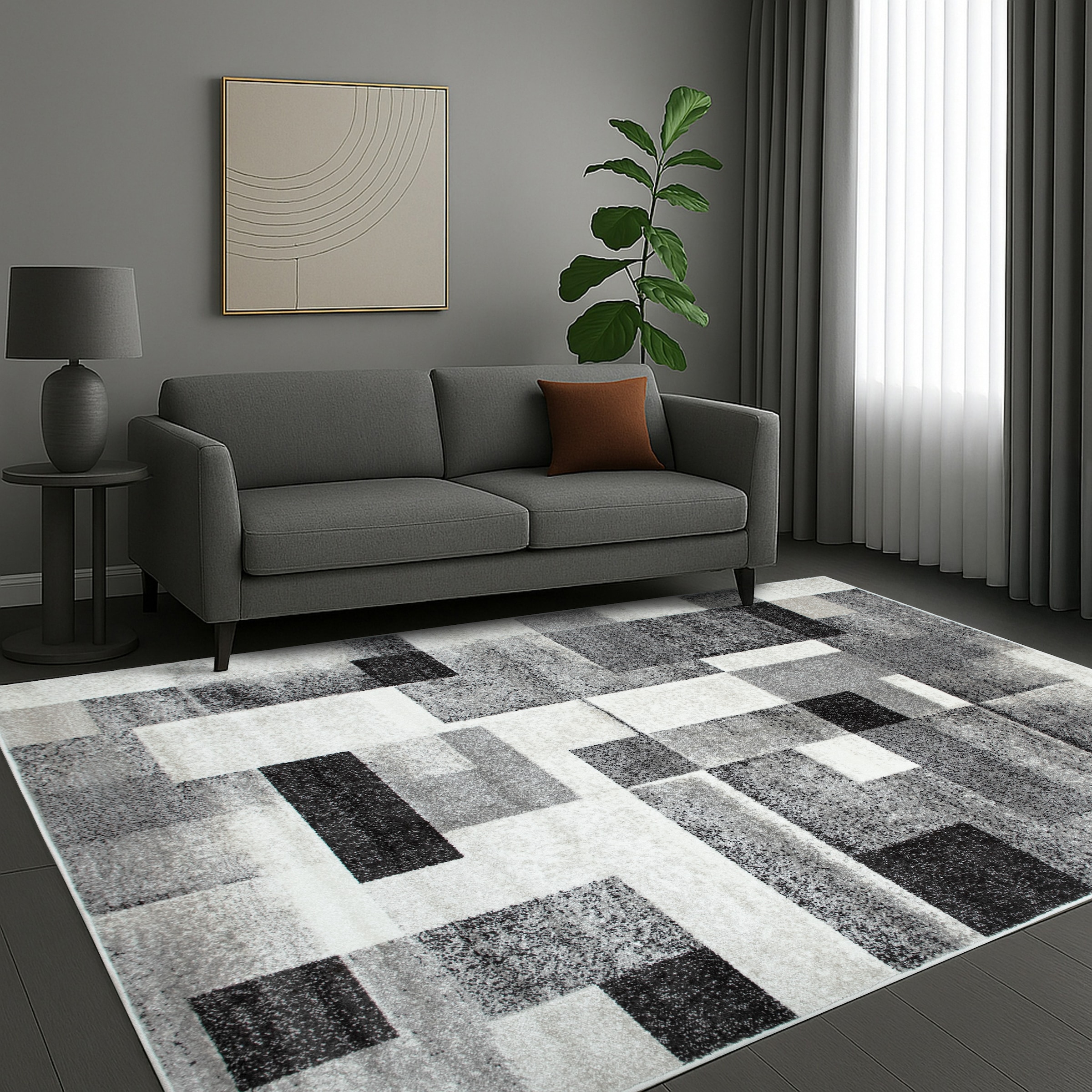 GOODproduct Tapis »Corine« Rectangulaire 9 mm Höhe mit besonders weichem Flor, Kurzflor, modernes Karo-Design,