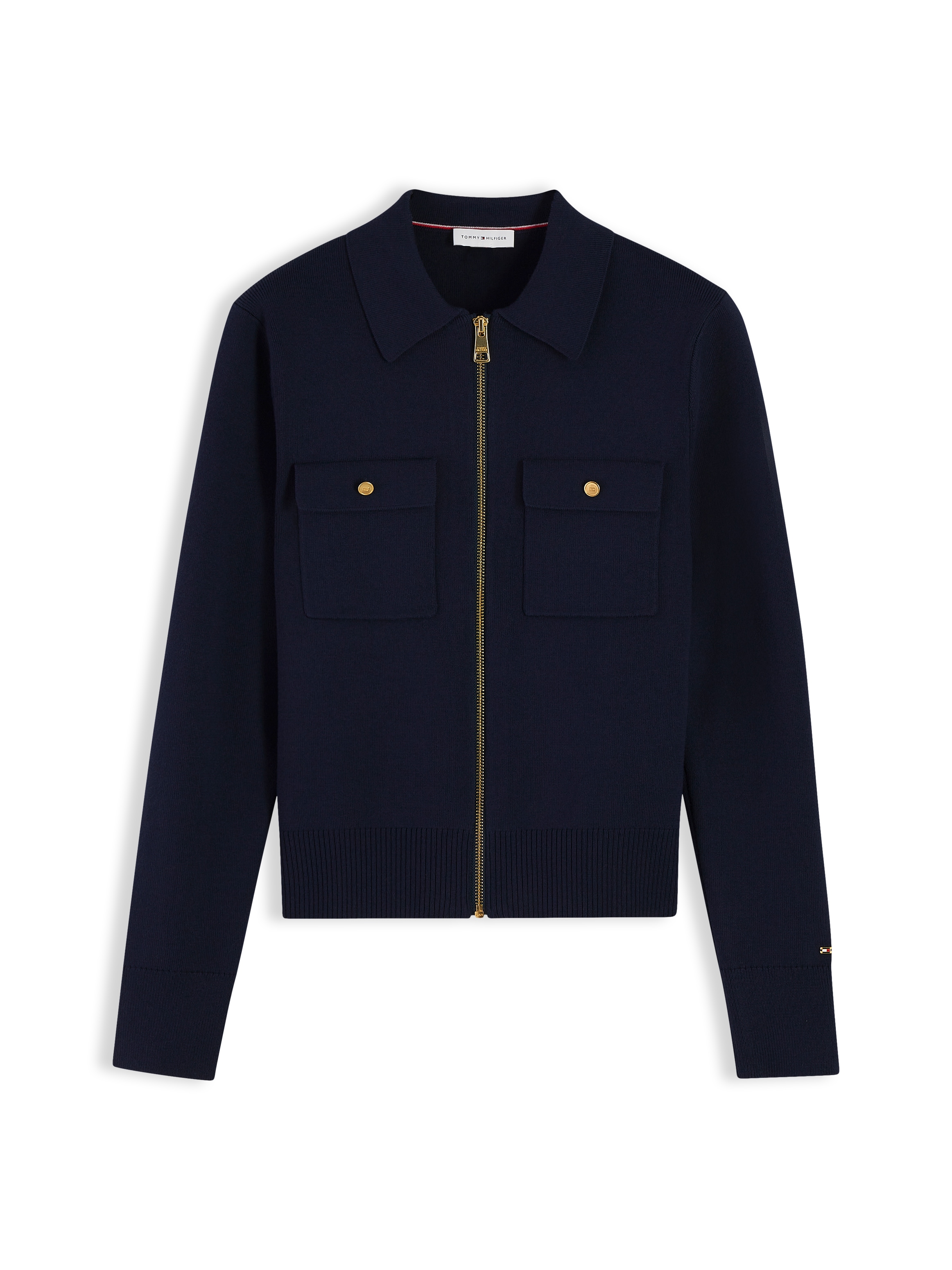 Tommy Hilfiger Veste en tricot »COTTON FULL NEEDLE REG JACKET« mélange de coton