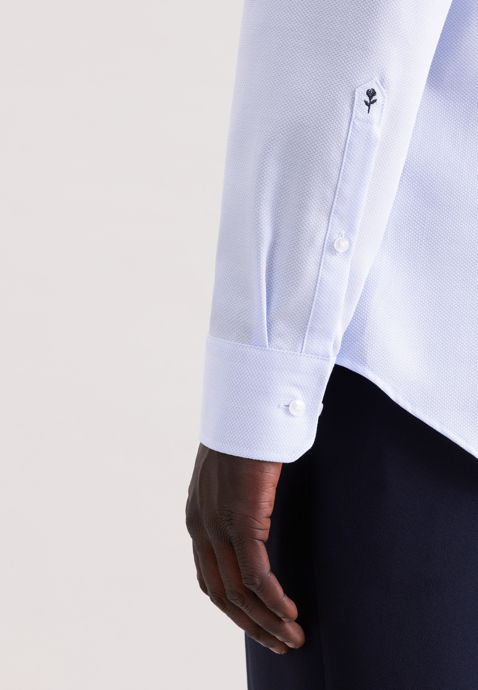 seidensticker Chemise d'affaires »Schwarze Rose« Slim 1/1 Kentkragen Struktur