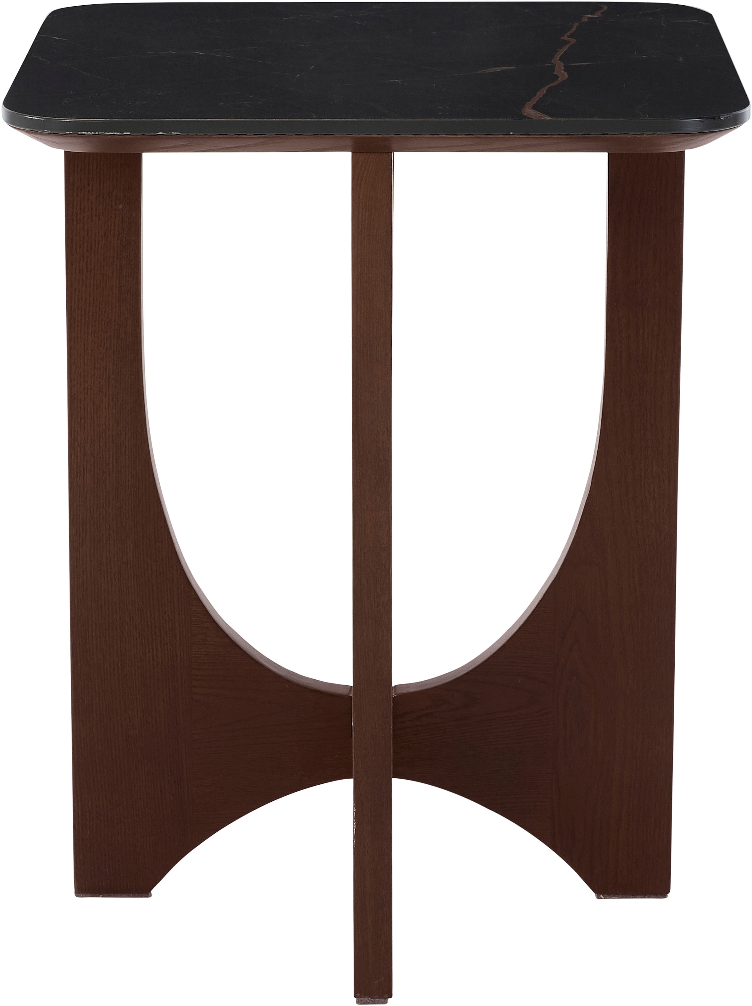 LeGer Home by Lena Gercke Beistelltisch »Kirella« mit Marmor-Optik und massivem Eschenholz-Kreuzfuss, Breite 45 cm