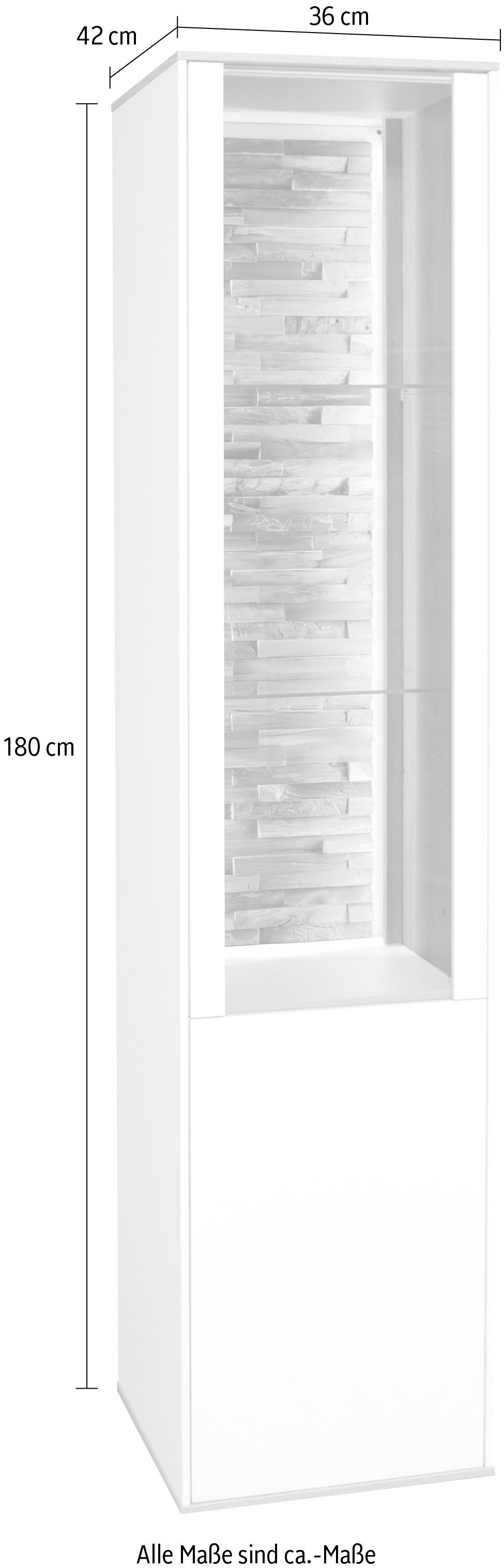Mäusbacher Standvitrine »Faro« Faro Standvitrine B 43 cm, inkl. Beleuchtung, Push to open Funktion