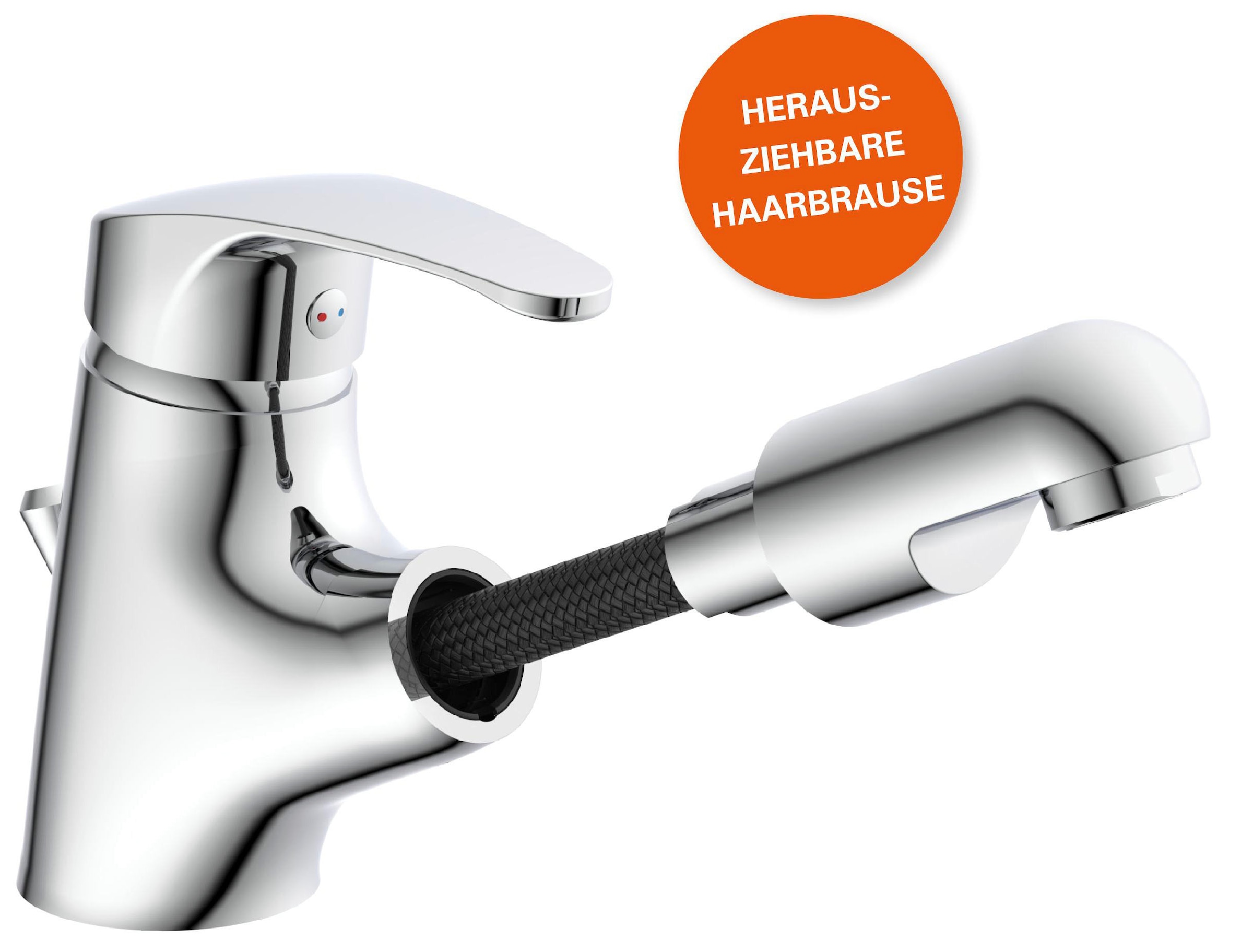 Eisl Badarmatur »VICO« mit Zugstange, Wasserhahn mit Ablaufgarnitur, Mischbatterie, Chrom