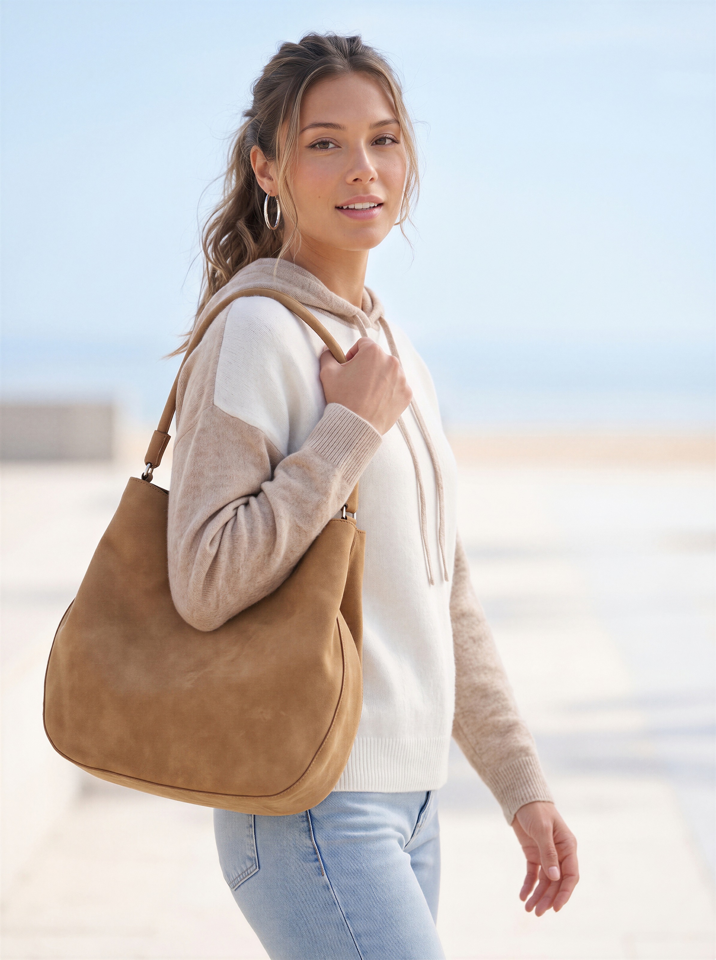 Vivance Pull à capuche »in lässiger Colorblock-Optik aus softer Strickware« Pullover mit Kapuze, Kuschelpullover, locker und kaschierender Schnitt