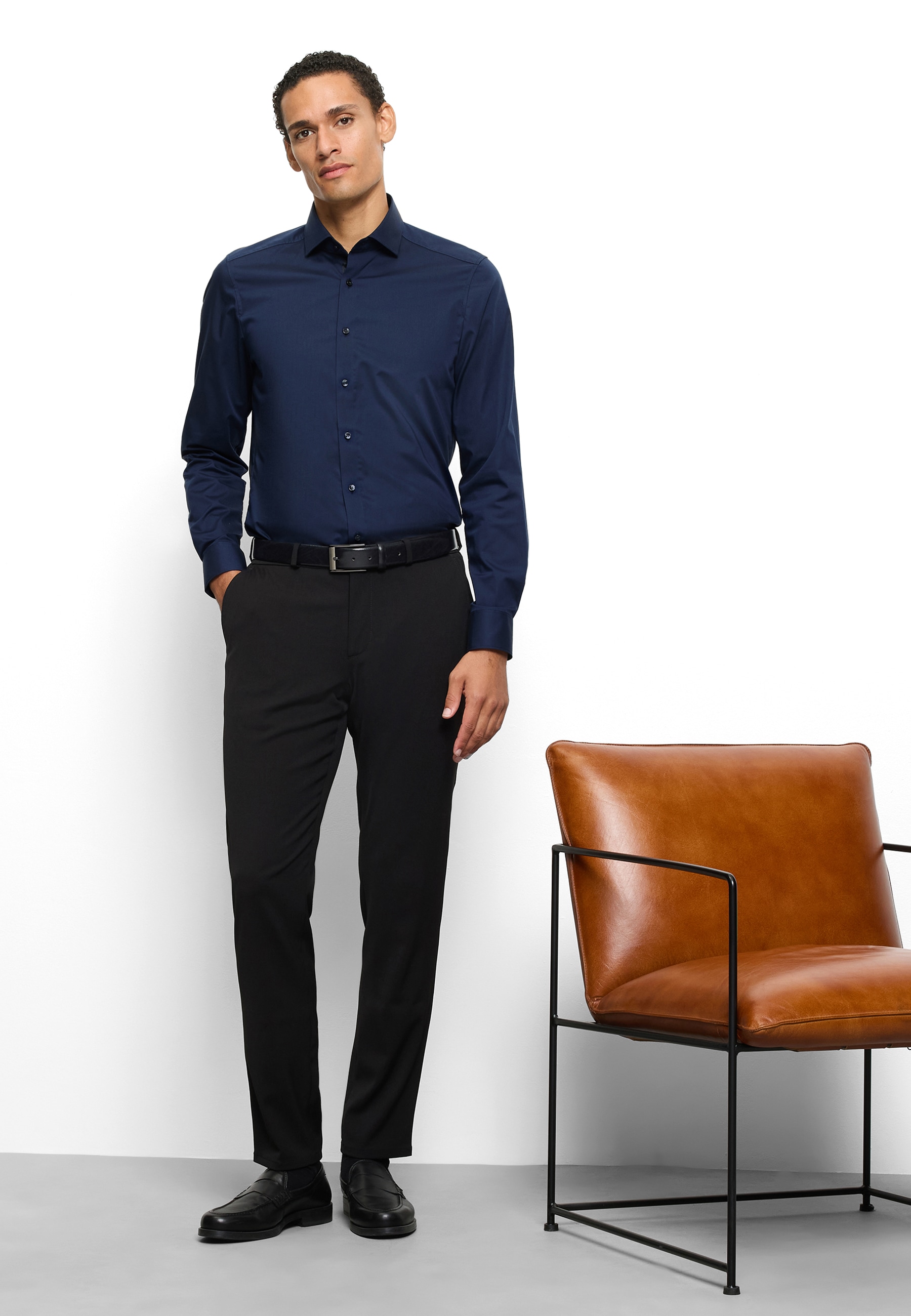 OLYMP Chemise à manches longues »Level Five« Businesshemd, unifarben, body fit, Royalkentkragen