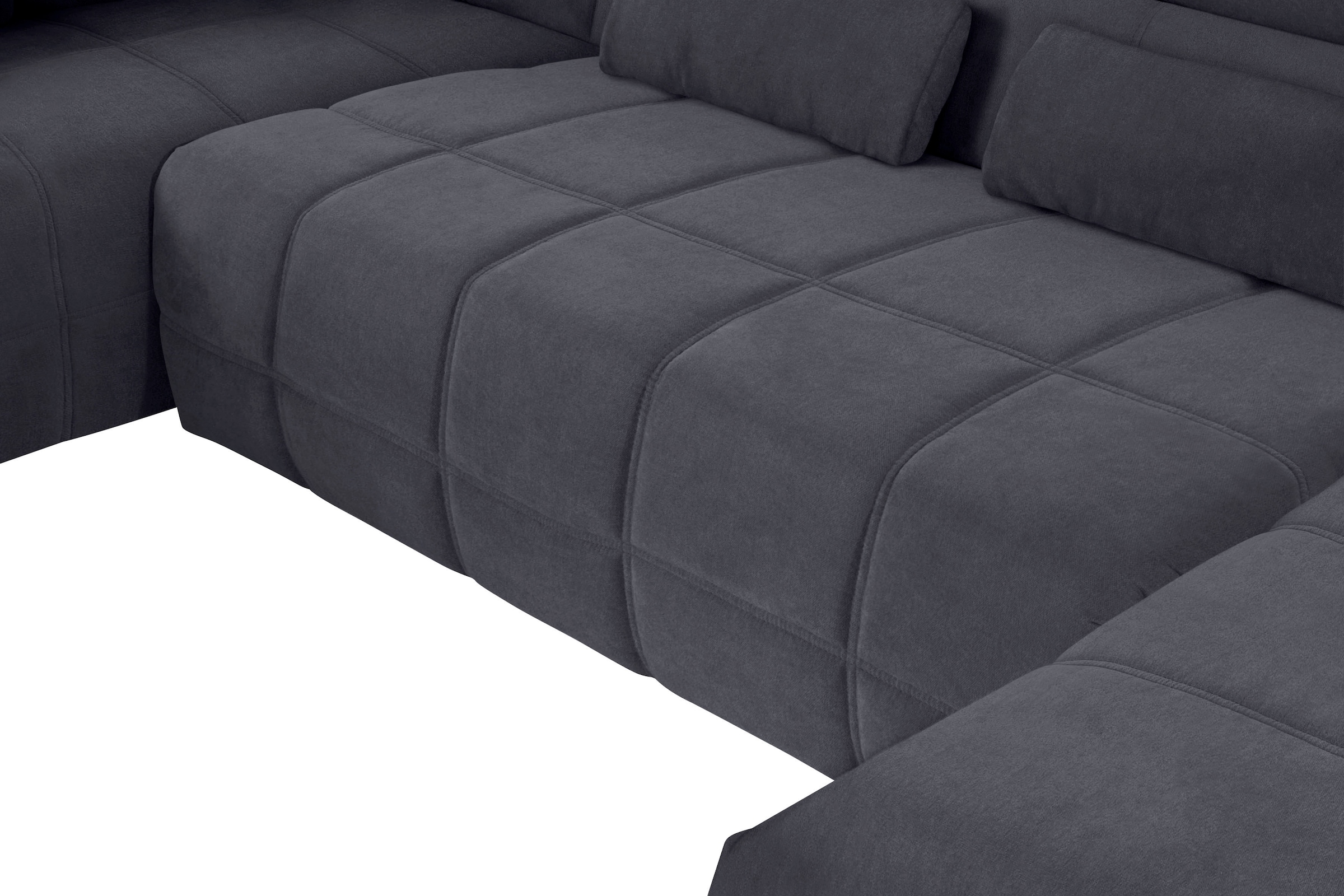 DOMO collection Wohnlandschaft »Brandon, whlw. mit Sitztiefenverstellung, whlw. Nierenkissen« mit Kopfteilverstellung, wahlweise Sitztiefenverstellung, U-Form