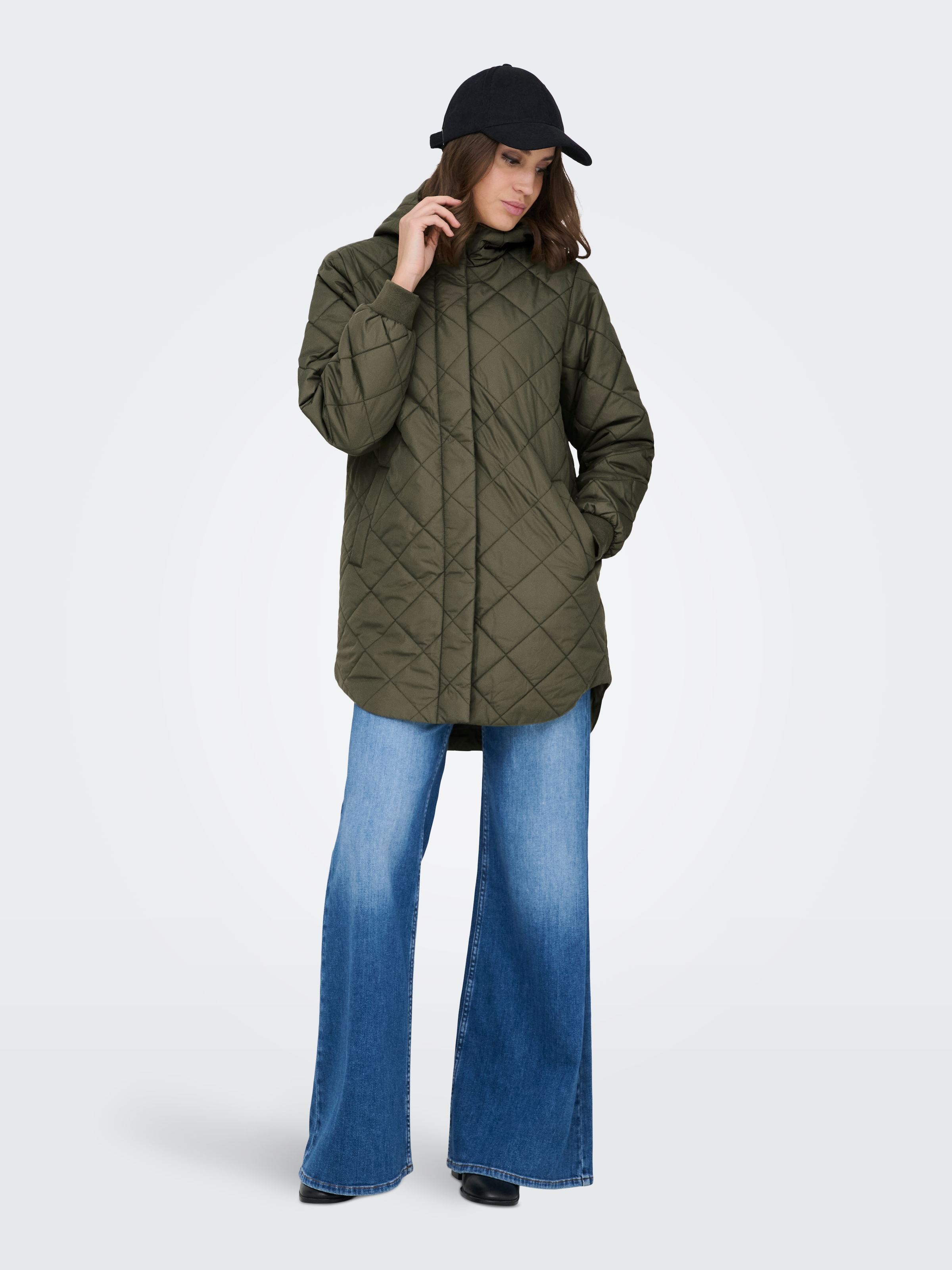 ONLY Steppmantel »ONLJULIET QUILTED HOOD ZIP COAT OTW NOOS« Kunstfaser