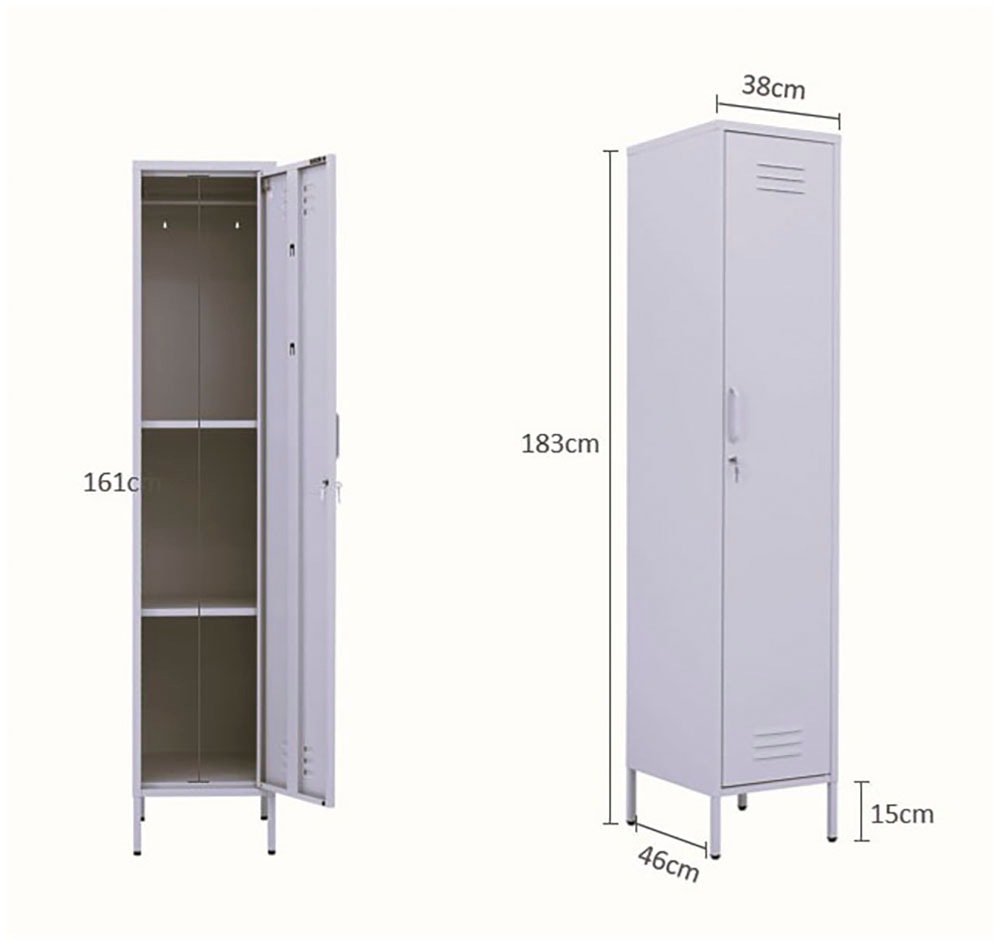 GOODproduct Armoire à portes battantes »Siena Kleiderschrank Schrank Metallschrank Mehrzweckschrank Spind« Armoire en acier en 4 couleurs métalliques,  réglable en hauteur, verrouillable, best-seller Otto´s Choice