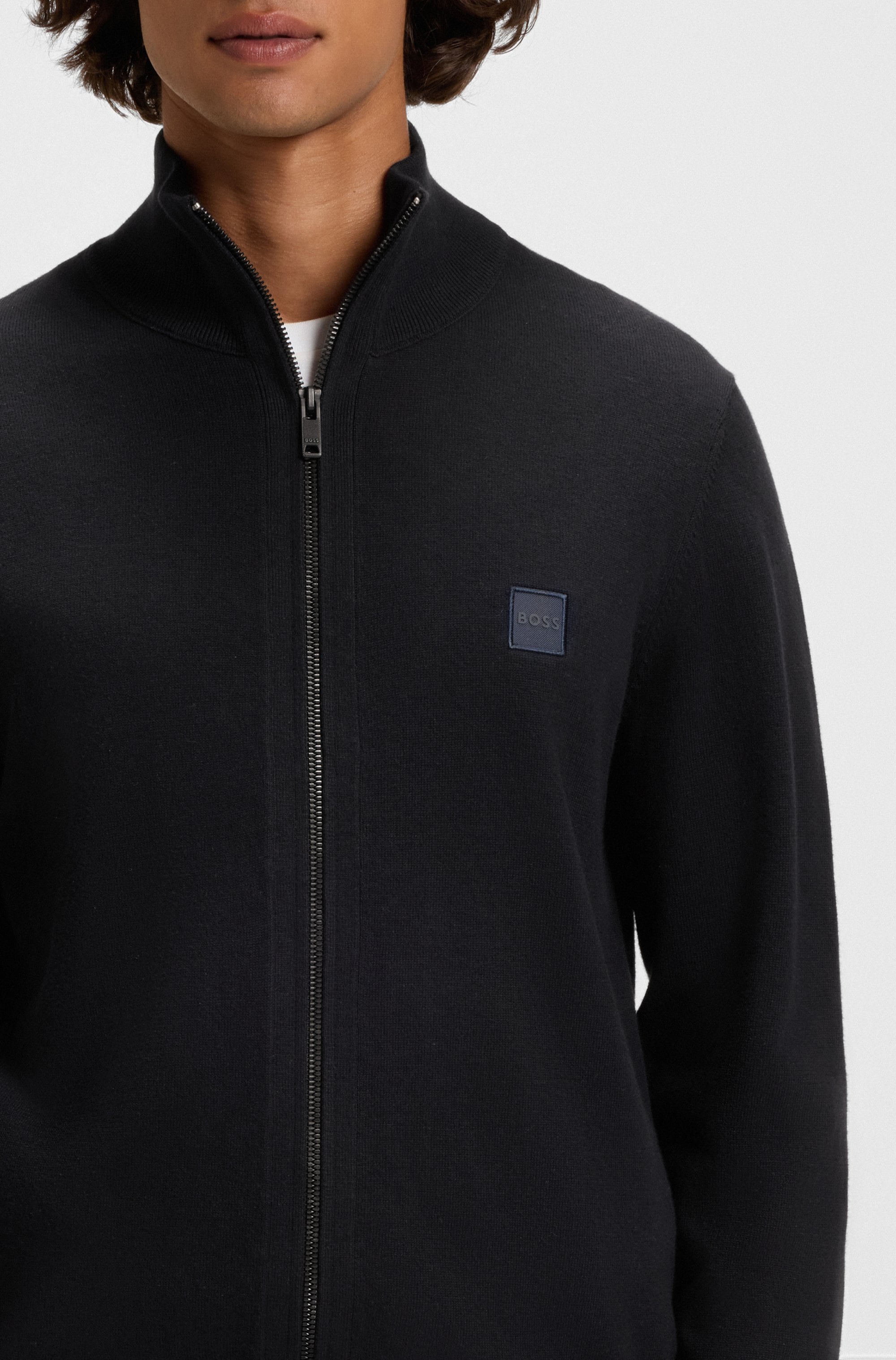 BOSS ORANGE Strickjacke »Kanozip« mit Reissverschluss