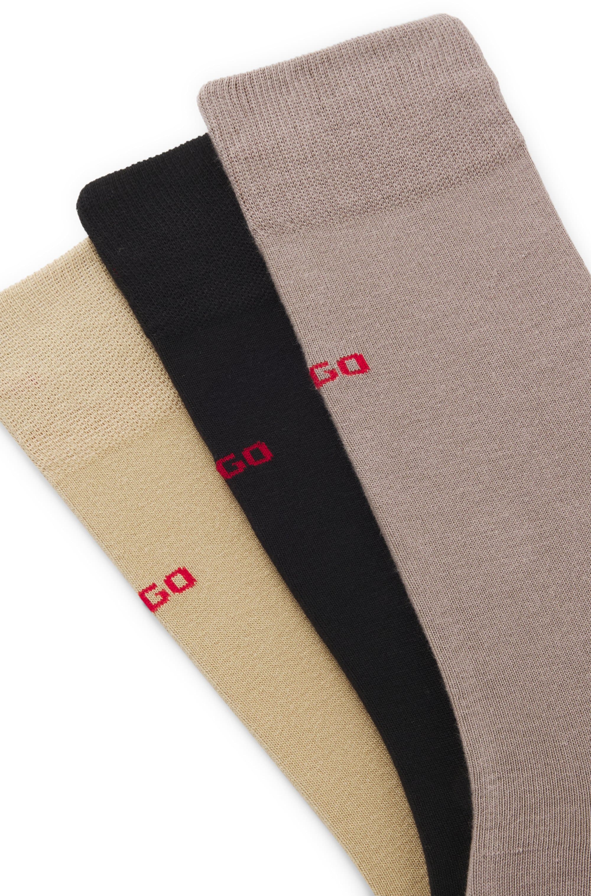 HUGO Underwear Chaussettes d'affaires »3P RS UNI CC« Paquet, 3er Pack, 3 Couple tlg. mit kontrastfarbenen HUGO Logo-Schriftzug