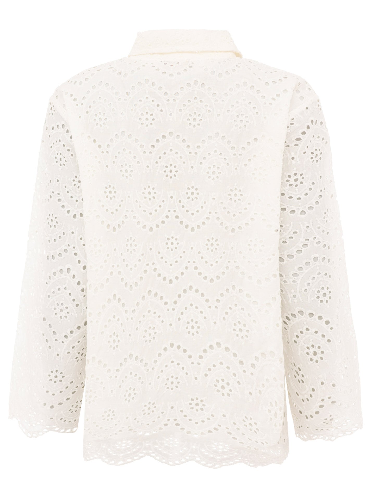 Zwillingsherz Blouse à manches courtes »"Lochstickerei"« langarm, mit Kragen, Lochspitze, Knopfleiste