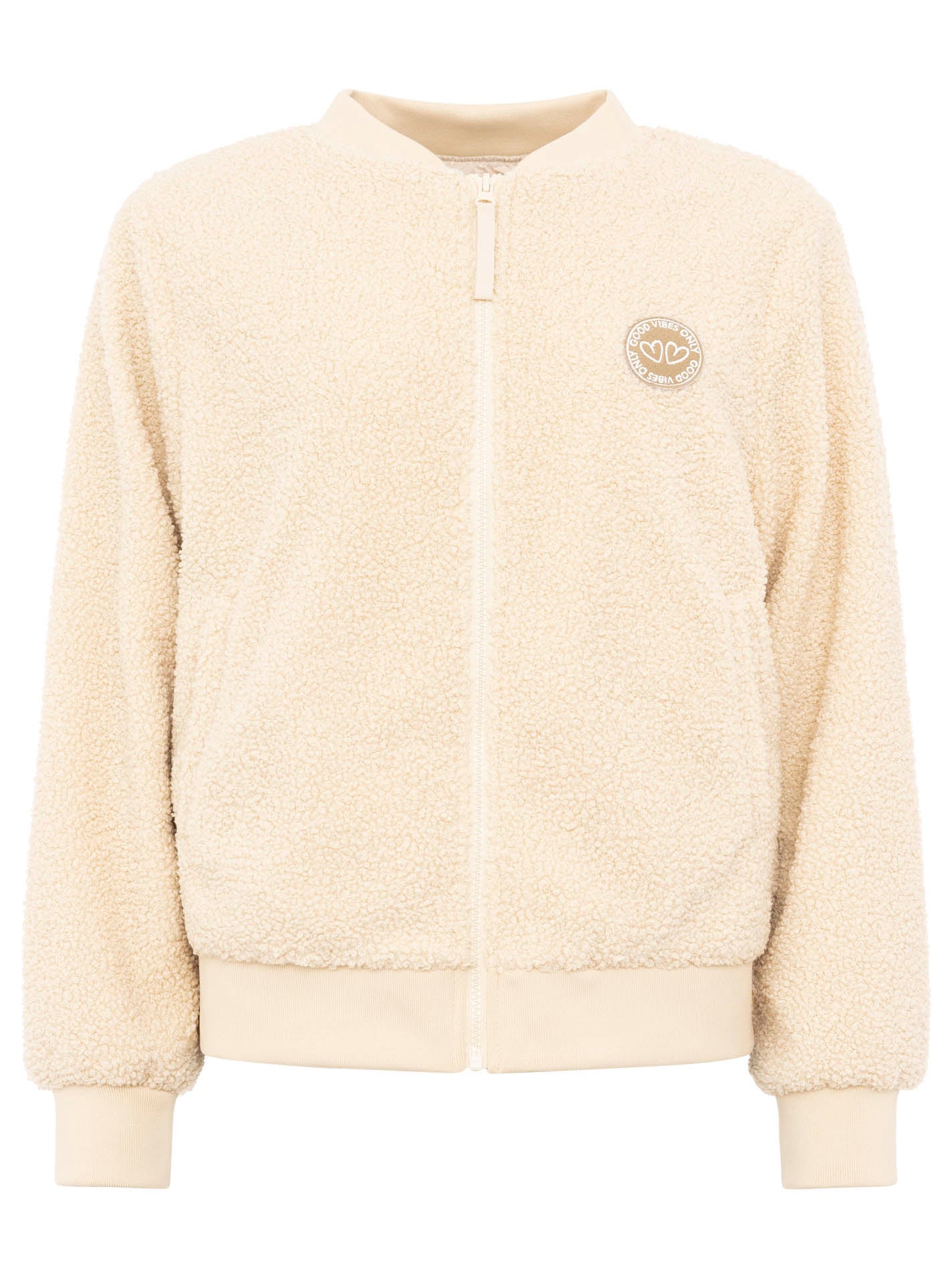Zwillingsherz Veste bomber »"Good Vibes"« sans capuche grands cœurs dans le dos