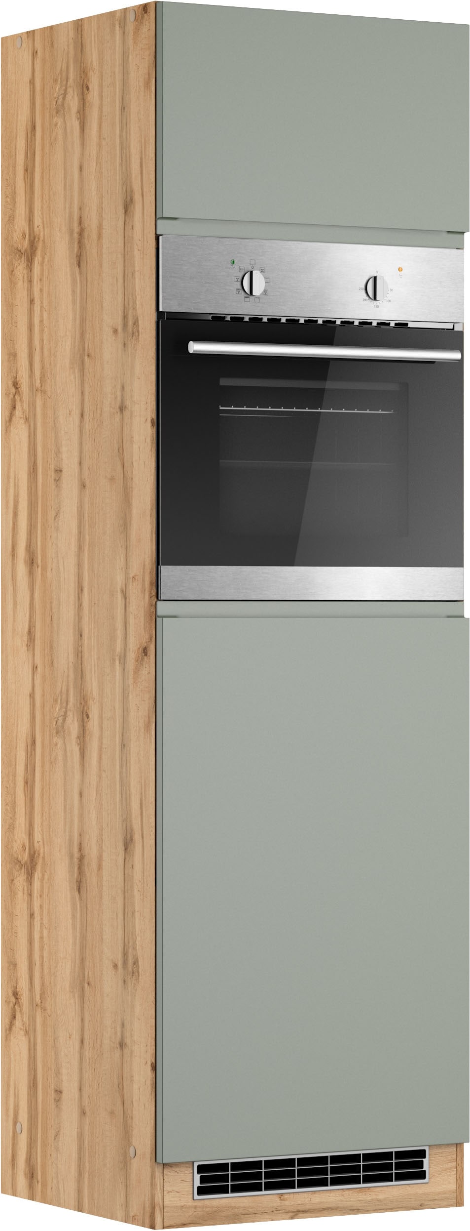KOCHSTATION Four/réfrigérateur encastrable »KS-Virginia,neu in verbesserter Ausführung« Rangement, Softclose,  largeur 60 cm, hauteur 200 cm, niche pour poêle L/H/P : 56/59/55 cm