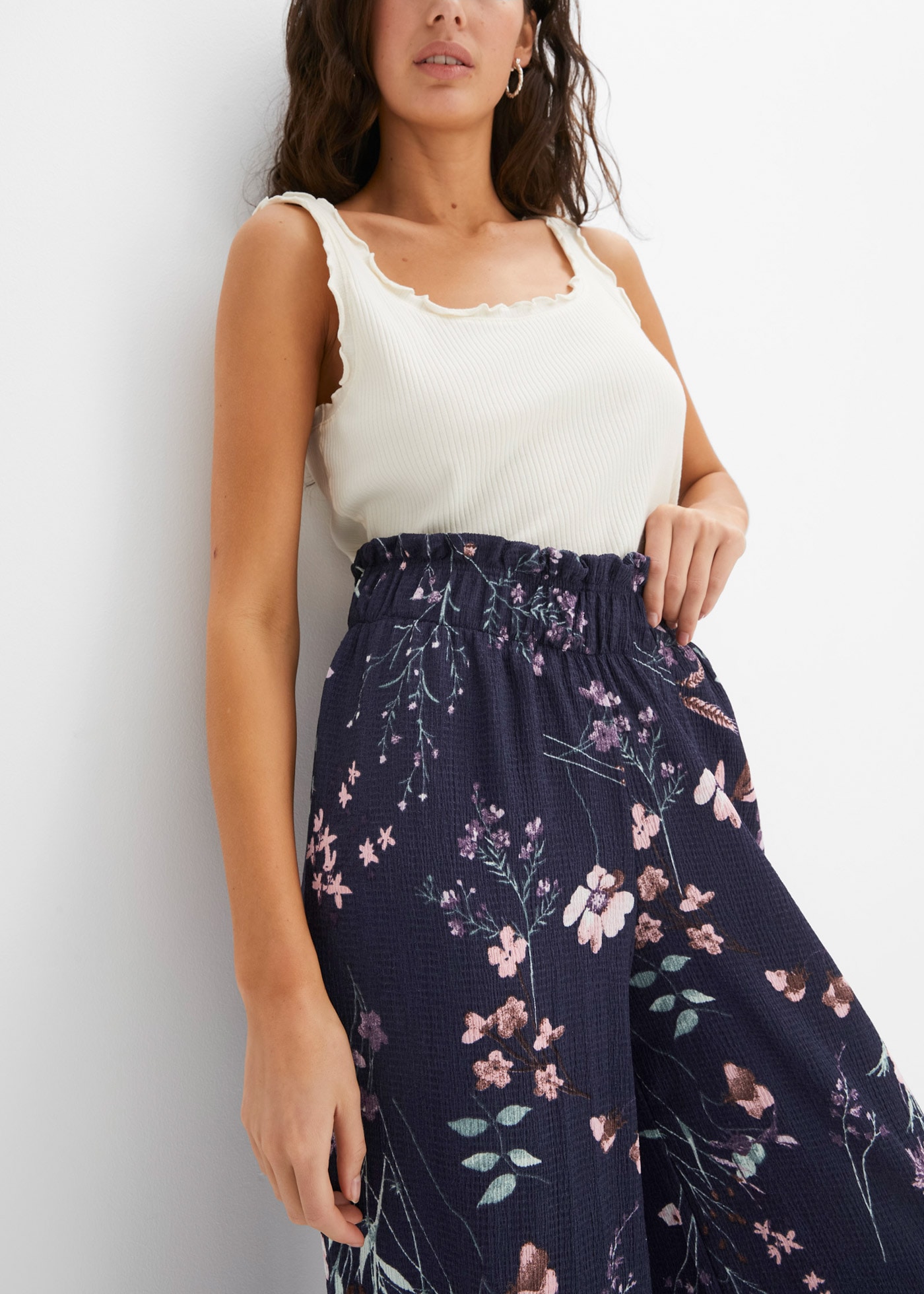 bonprix Pantalon en jersey »Jersey-Hose aus luftigem Crêpe«  aus Crêpe-Material, mit Elasthan-Anteil, lockere loose fit Passform