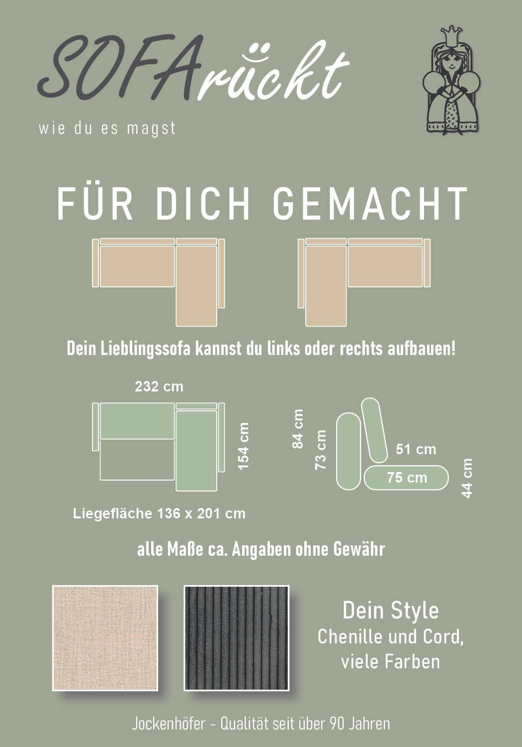 Jockenhöfer Gruppe Ecksofa »Venezia L-Form, B: 234 cm« mit Schlaffunktion, Bettkasten & Zierkissen