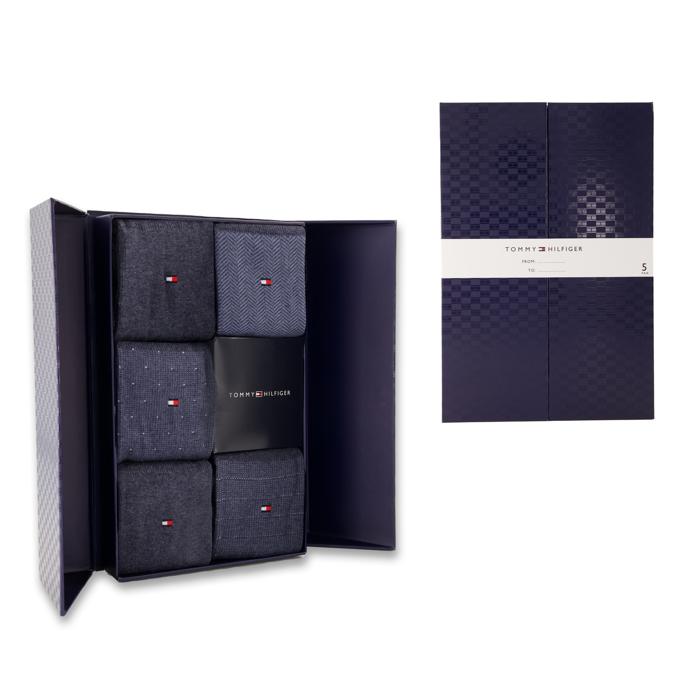 Tommy Hilfiger Socken »TH MEN SOCK 5P GIFTBOX HERRINGBONE DOT« 5er Pack, 