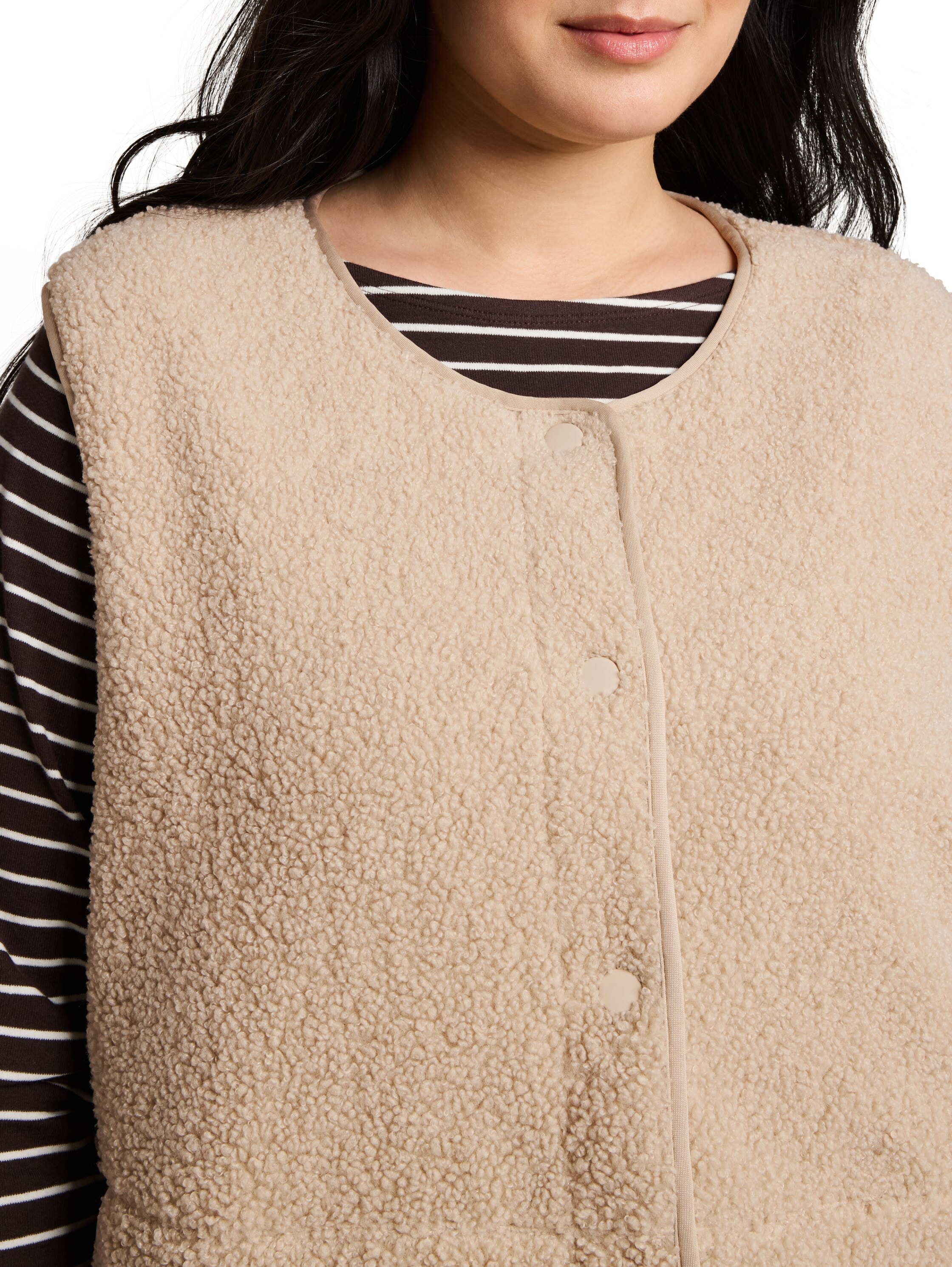 TOM TAILOR PLUS Fleeceweste »TTP Sweatshirt« mit Druckknöpfen / Grosse Grössen