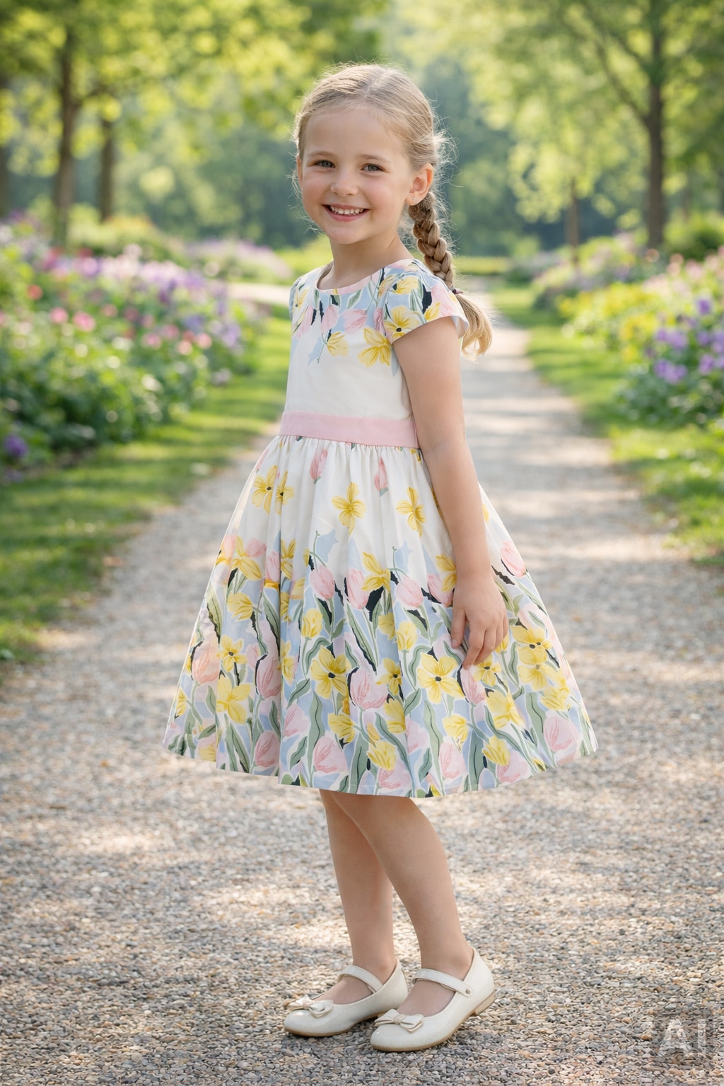happy girls Sommerkleid mit Deko-Schleife und Nahtreissverschluss im Rücken