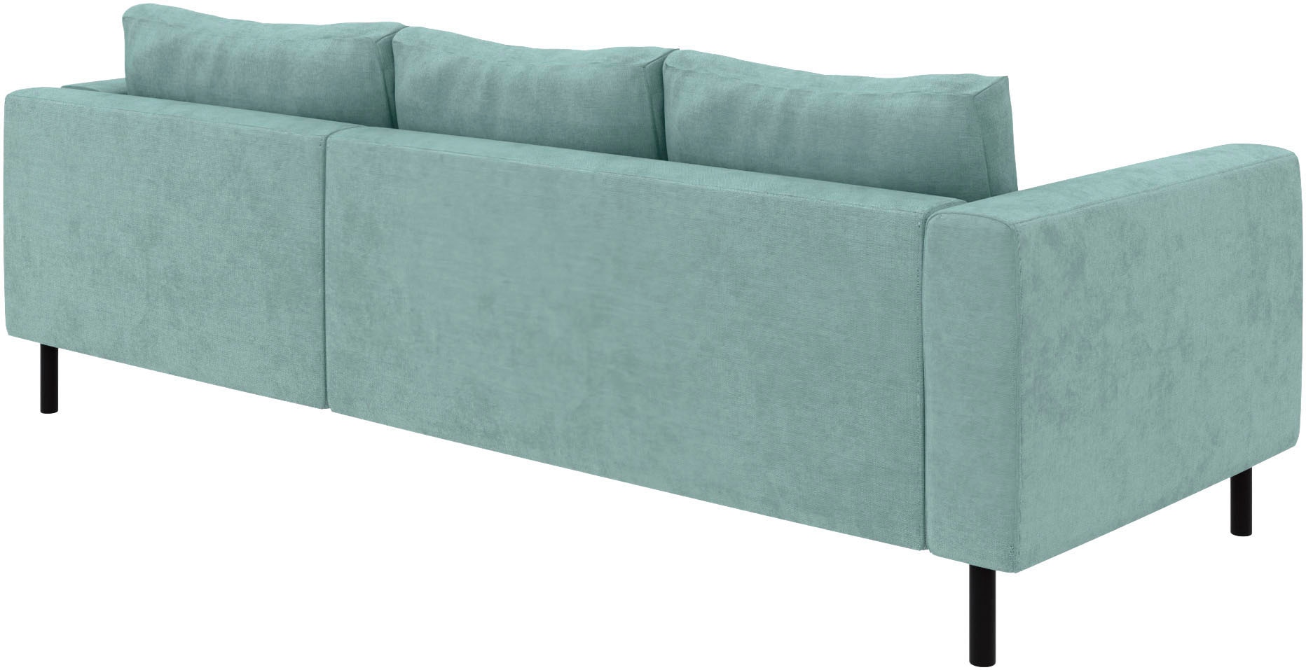TRENDMANUFAKTUR Ecksofa »Amazing II, wahlw. mit Schlaffunktion & Bettkasten, Fuss schwarz« Recamiere beidseitig montierbar, L-Form,in Cord o. Struktur, B: 232 cm