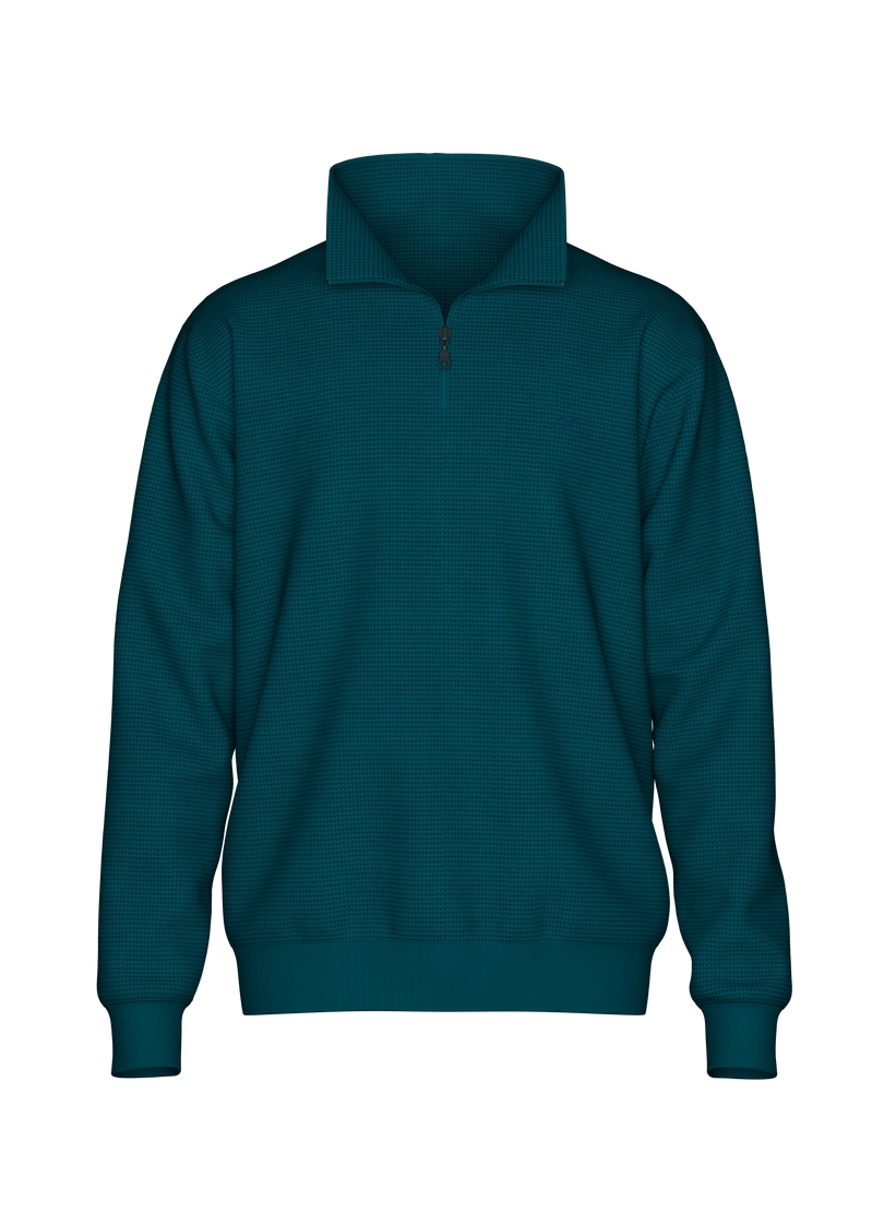 Trigema Sweat-shirt »TRIGEMA Troyer in Waffeloptik«
