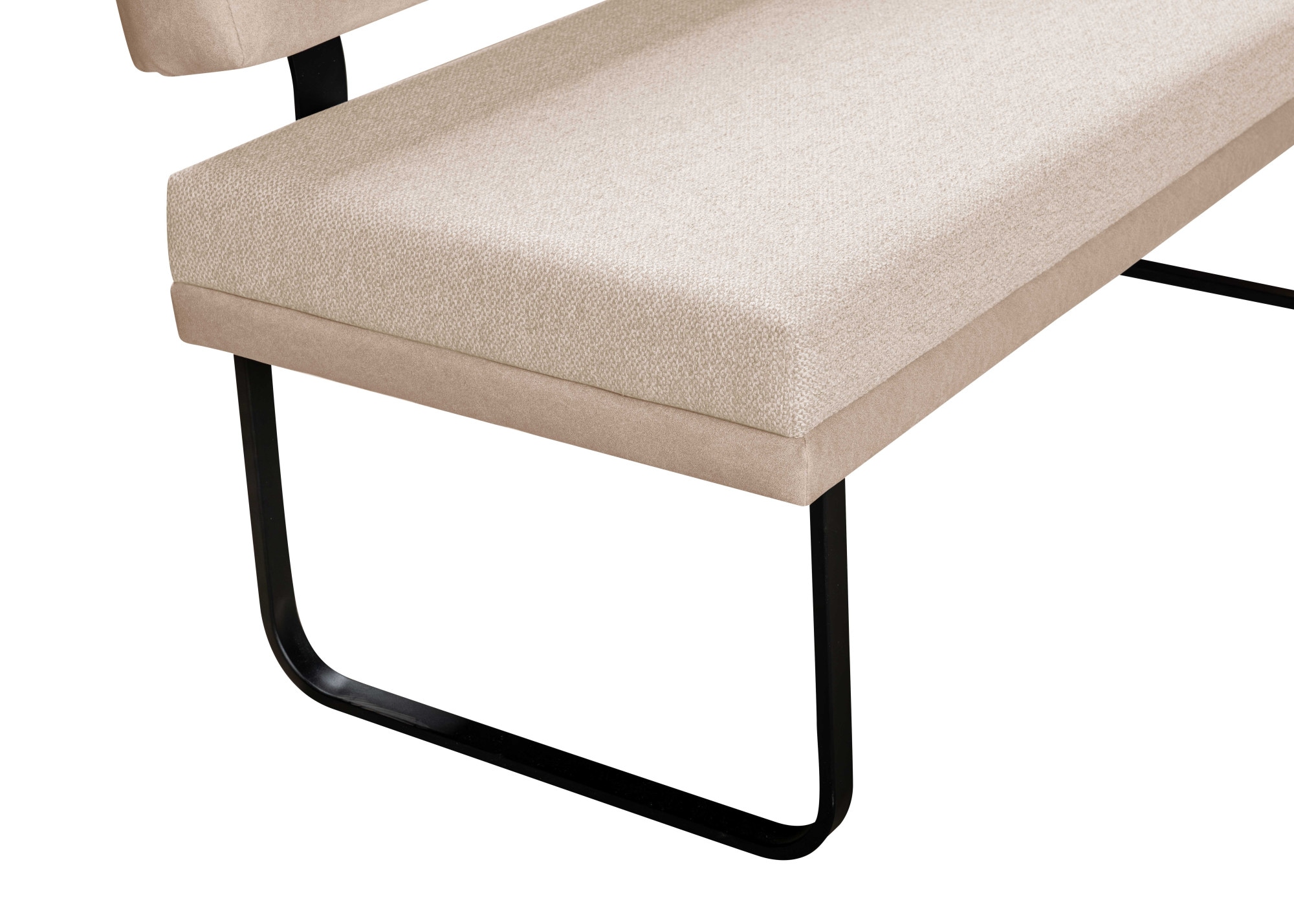 GOODproduct Banc »Gabi Esszimmerbank, Bank, Küchenbank, Polsterbank« Gestell aus matt-schwarzem Flachmetall, stabil, 2-Stoff-Design