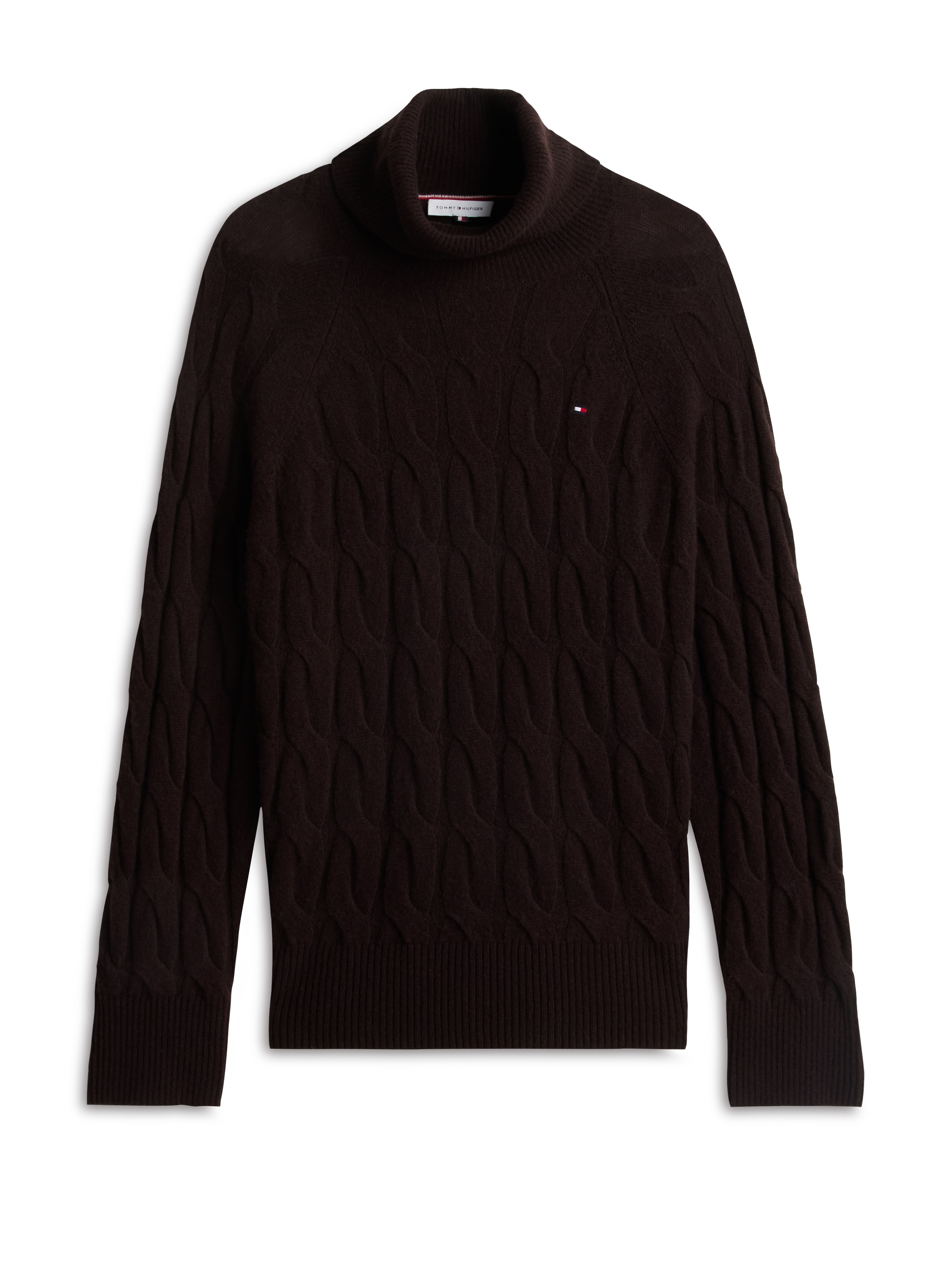 Tommy Hilfiger Pull à col roulé »SOFT WOOL CABLE ROLL-NK LS SWT« laine, avec motif torsadé