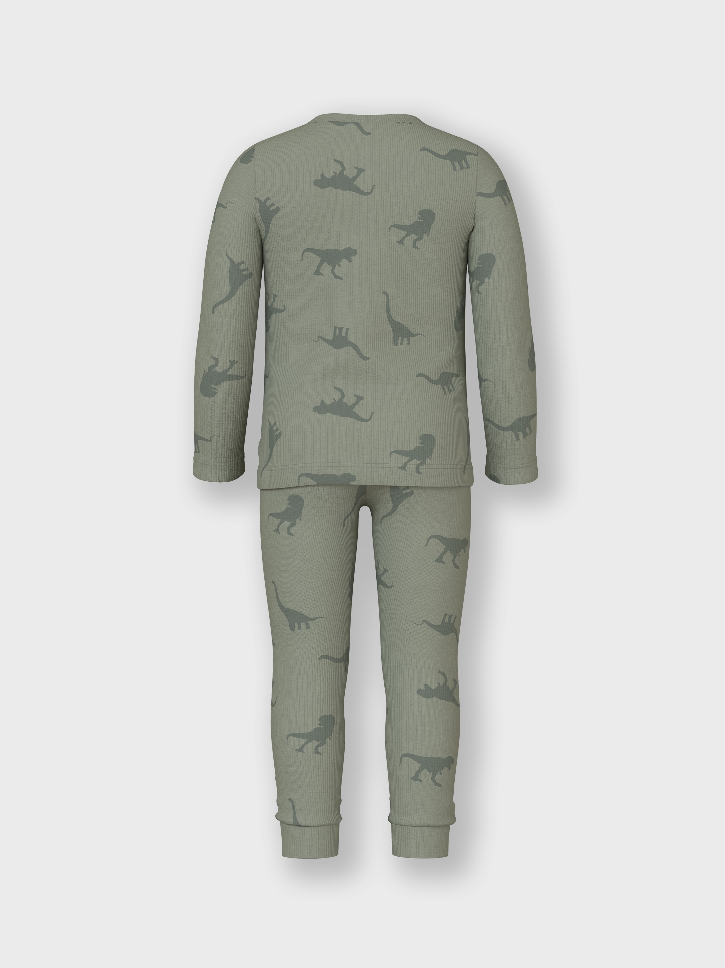 Name It Schlafanzug »NMMNIGHTSET AGAVE GREEN DINO RIB NOOS« Set, 2 tlg. im tollen Dino-Alloverprint