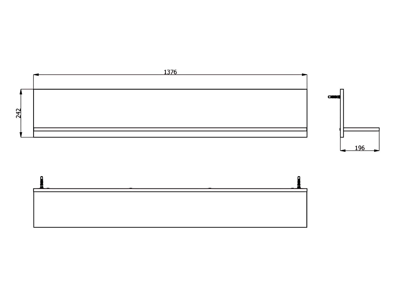 Home affaire Tableau mural »Mayenne Wandregal, Ablageboden, Ablageboard, Schwebendes Regal« Hängeregal, Wandmontage, Breite 138 cm