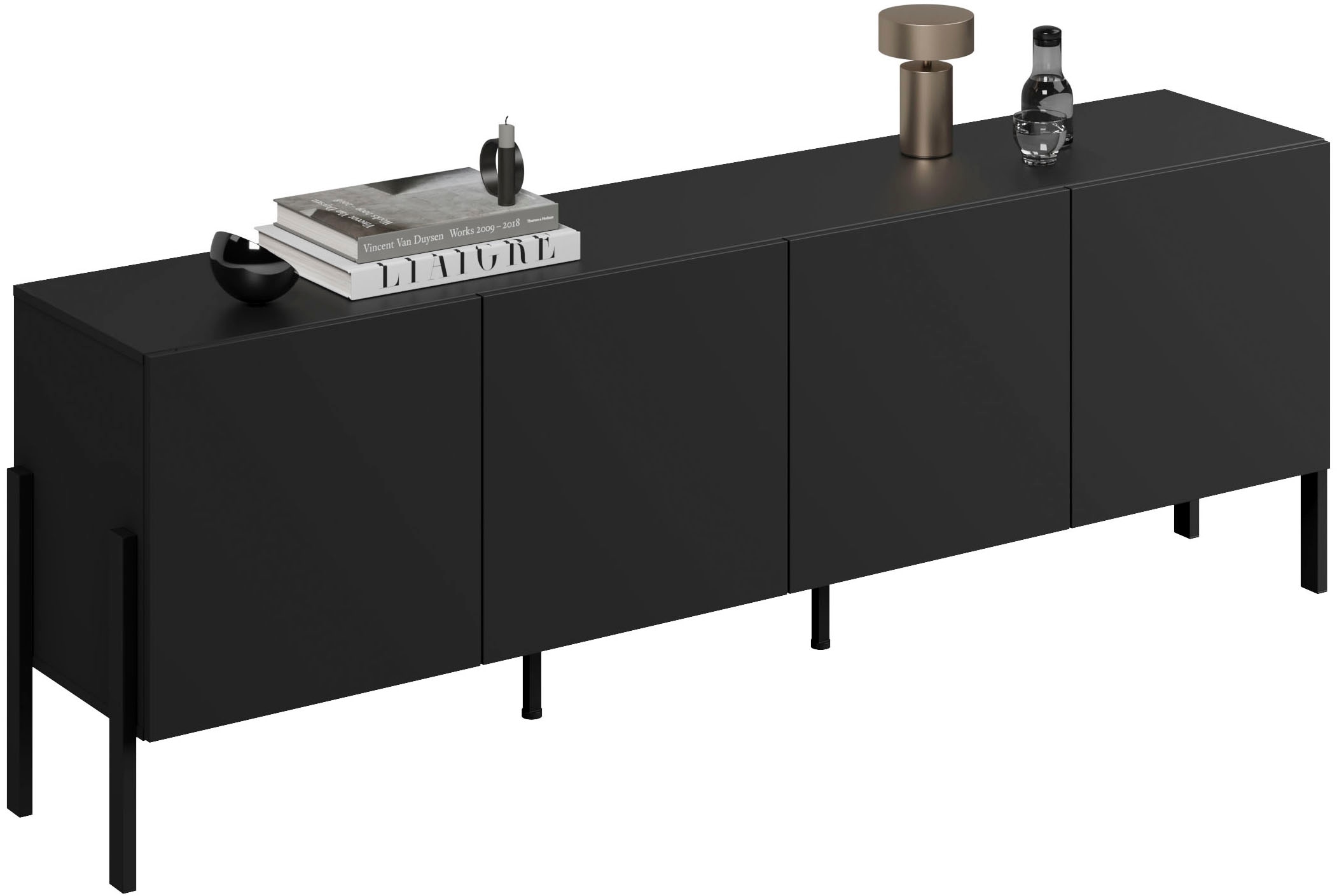 GOODproduct Kommode »Jukon,Breite 200 cm, moderne grifflose Kommode,4 Türen« Sideboard, Anrichte viel Stauraum, push-to-open-Funktion