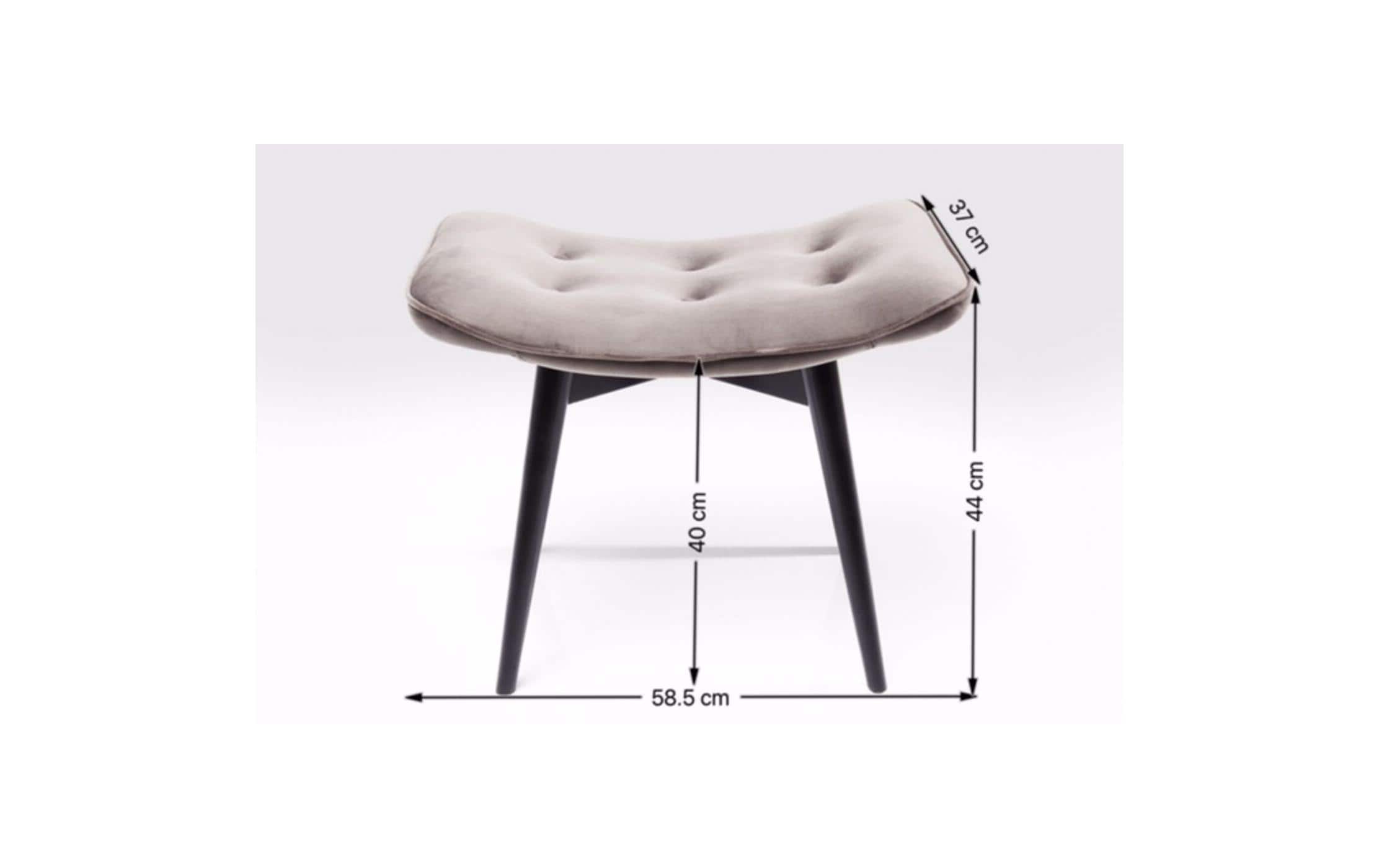 Kare Design Tabouret »Black Vicky Velvet 46 x 59 cm«