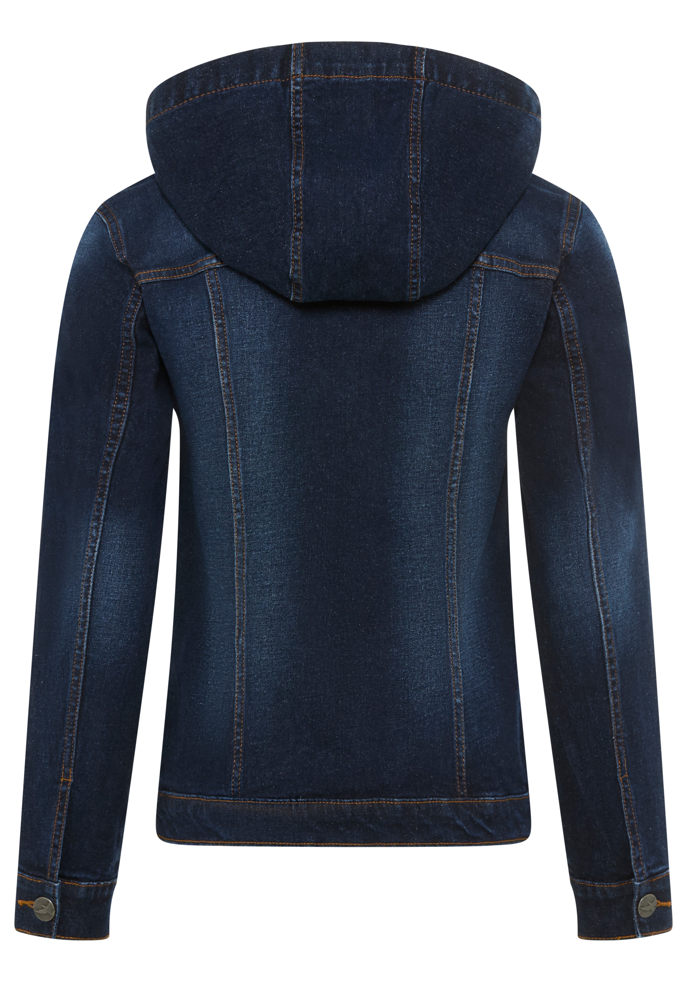 Arizona Veste en jean mit Kapuze mit Kapuze, Regular Fit, mit Knopfleiste, mit Knopf-Applikationen