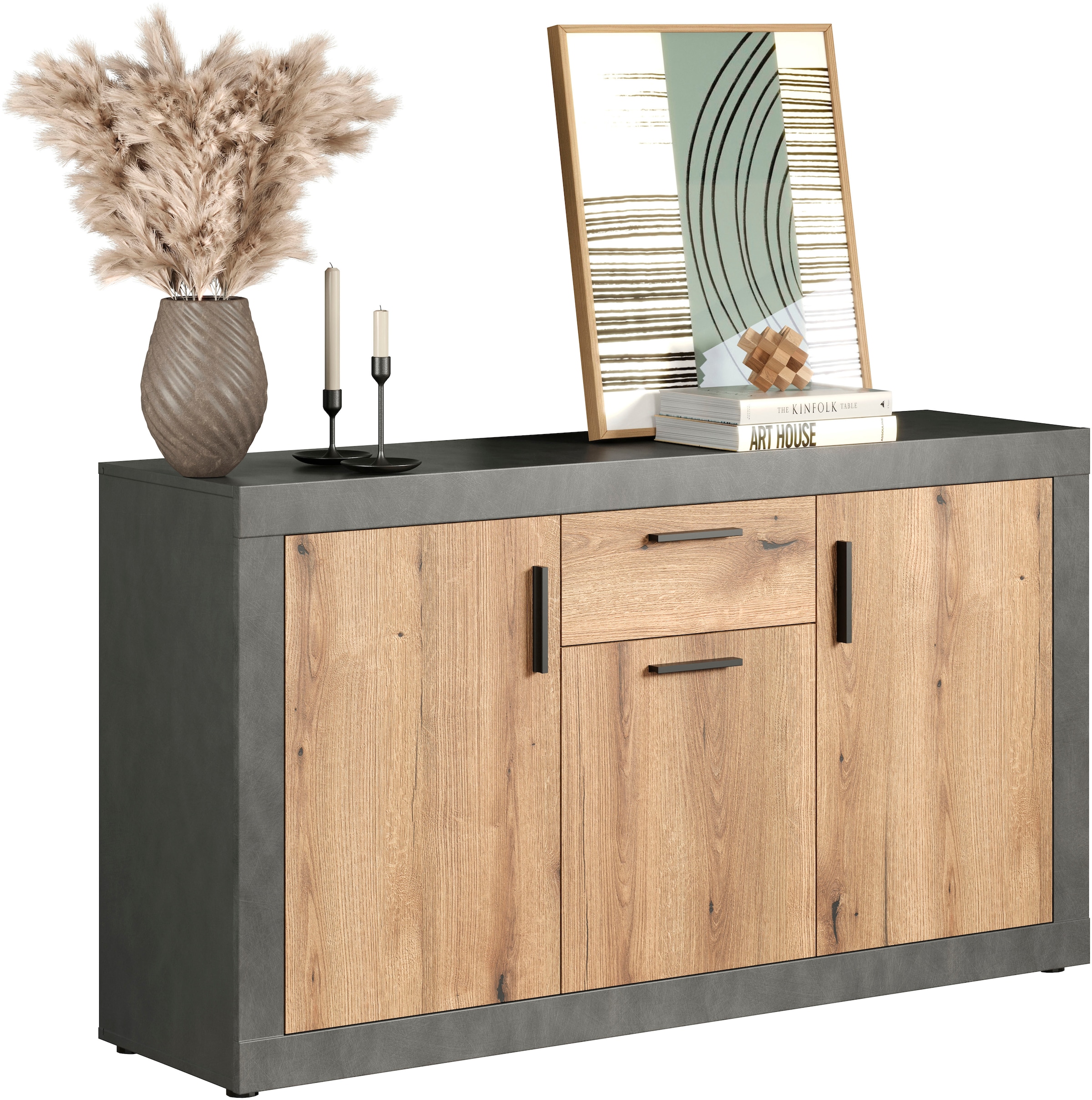 INOSIGN Sideboard »Bergen« Packung, 1 cuis tlg. Sideboard mit 3 Türen & 1 Schublade - (B/T/H) 149/40/83 cm