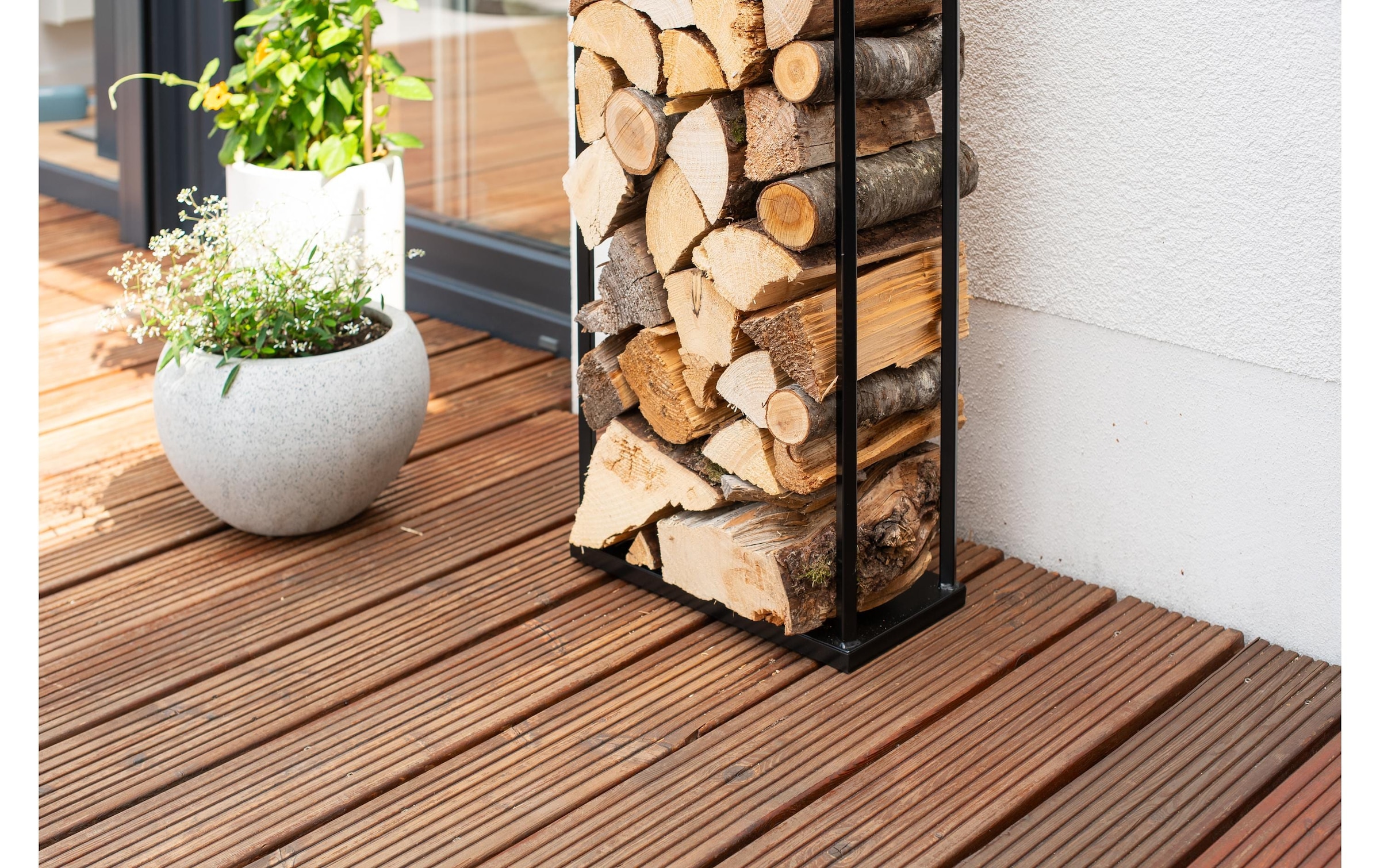 WESTMANN Étagère pour bois de cheminée »Xavier« noir, LxPxH : 40x20x120cm