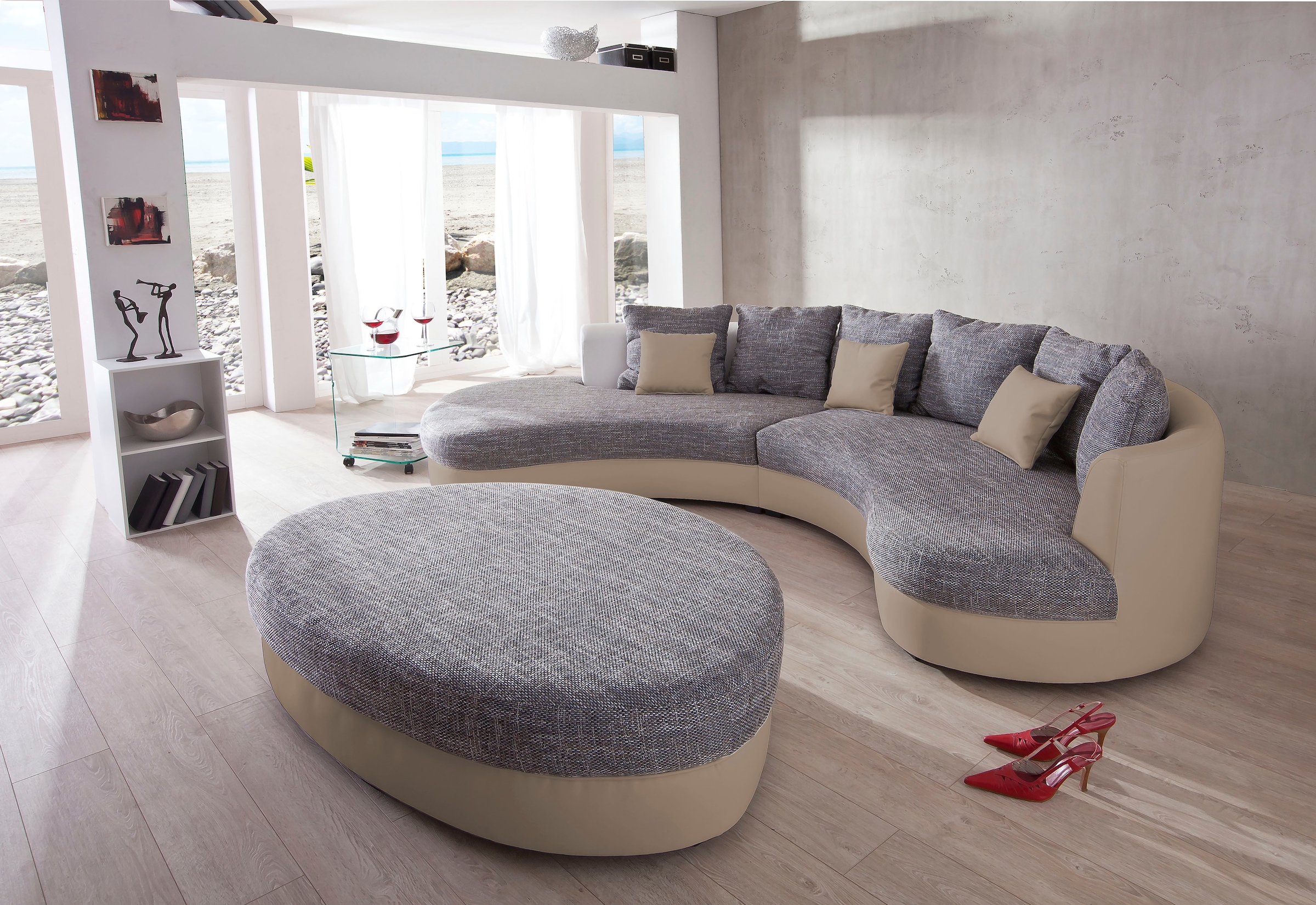 Home affaire Ecksofa »Lazio modern und bequem, schmale Armlehnen, tolle Detailverarbeitung« ergonomische Form