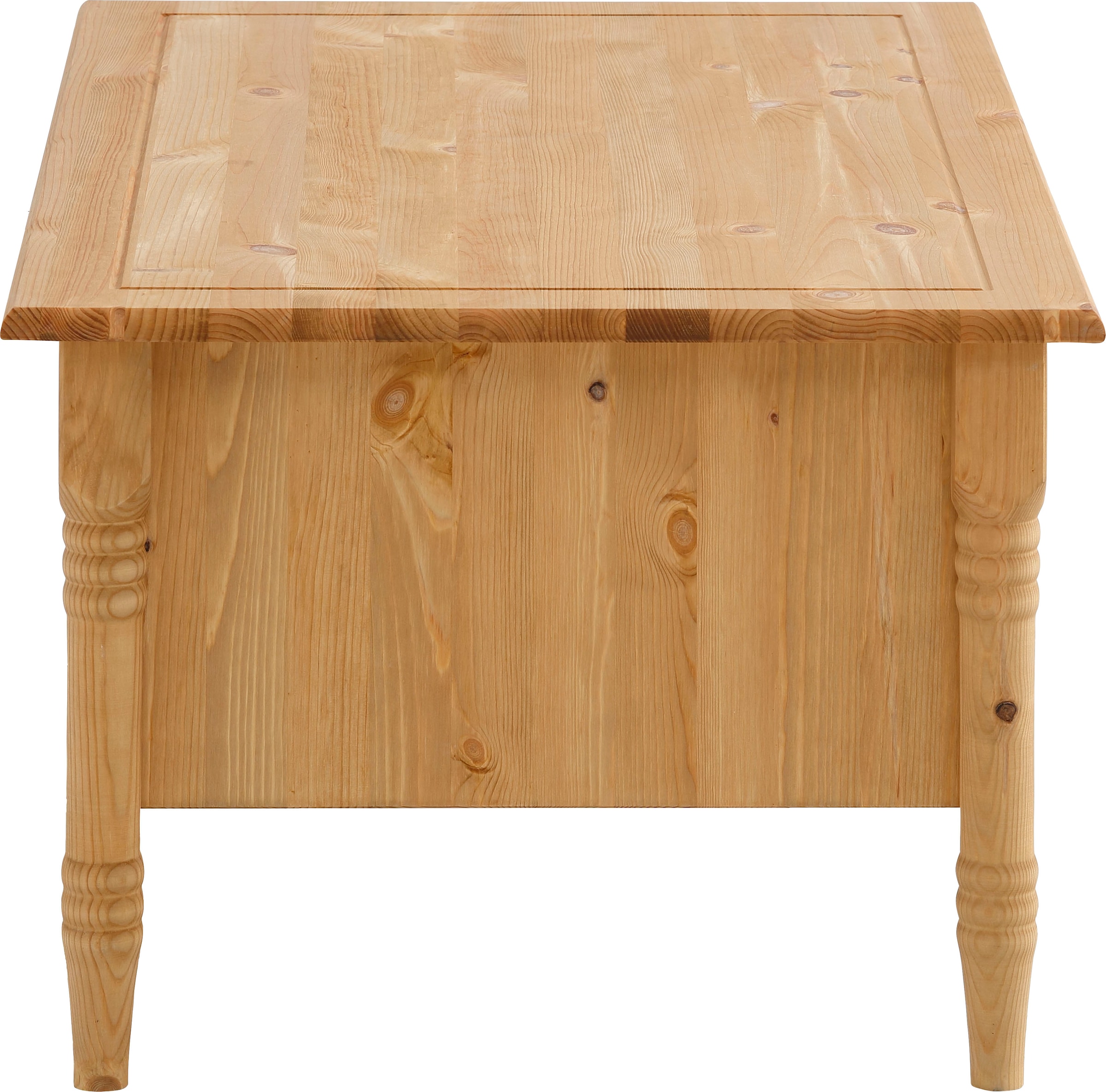 GOODproduct Couchtisch »Indra« aus massiver Kiefer, FSC®, mit Stauraum, dezentes Ornament