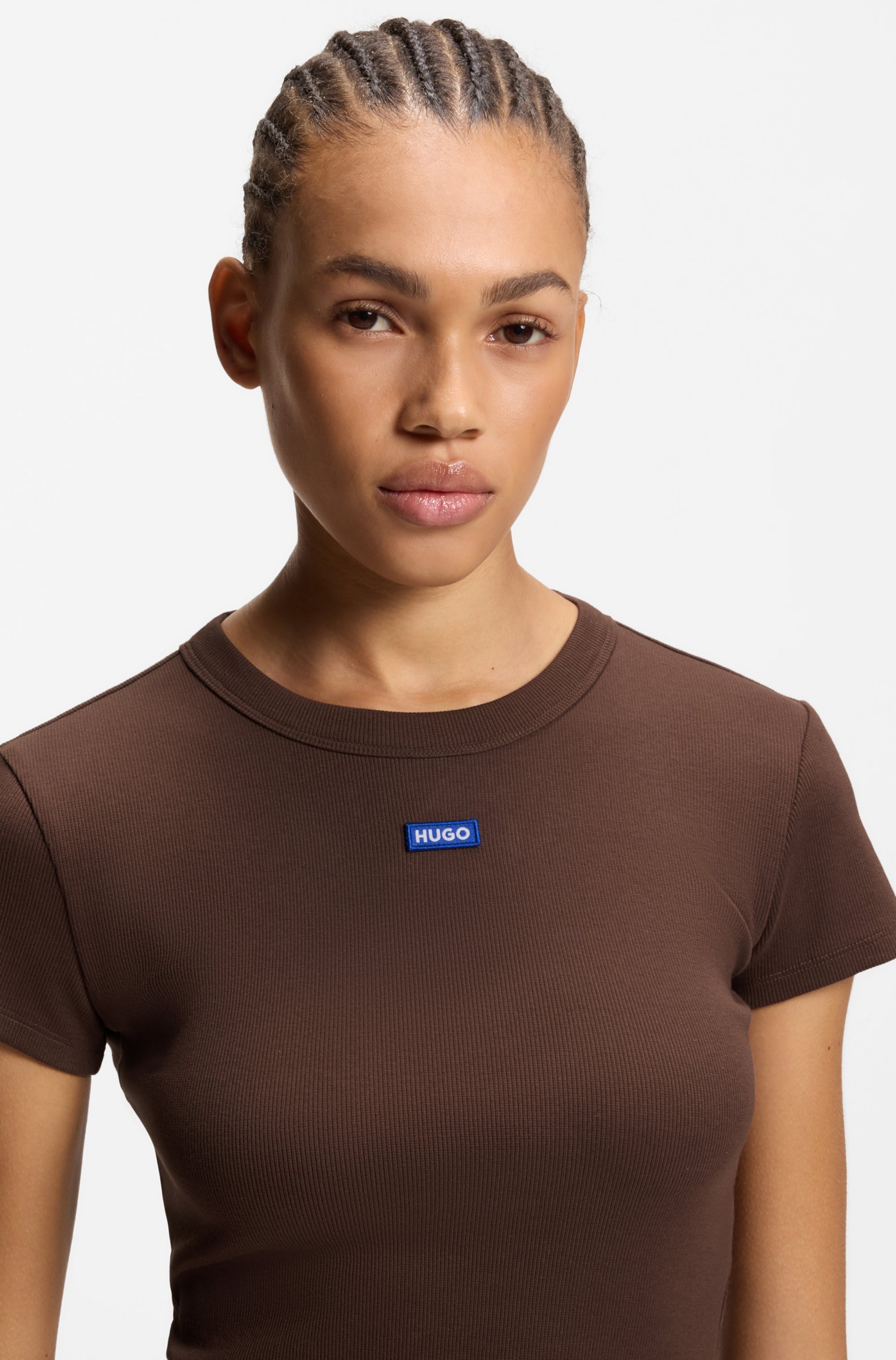 HUGO T-shirt »Baby Tee« en longueur raccourcie