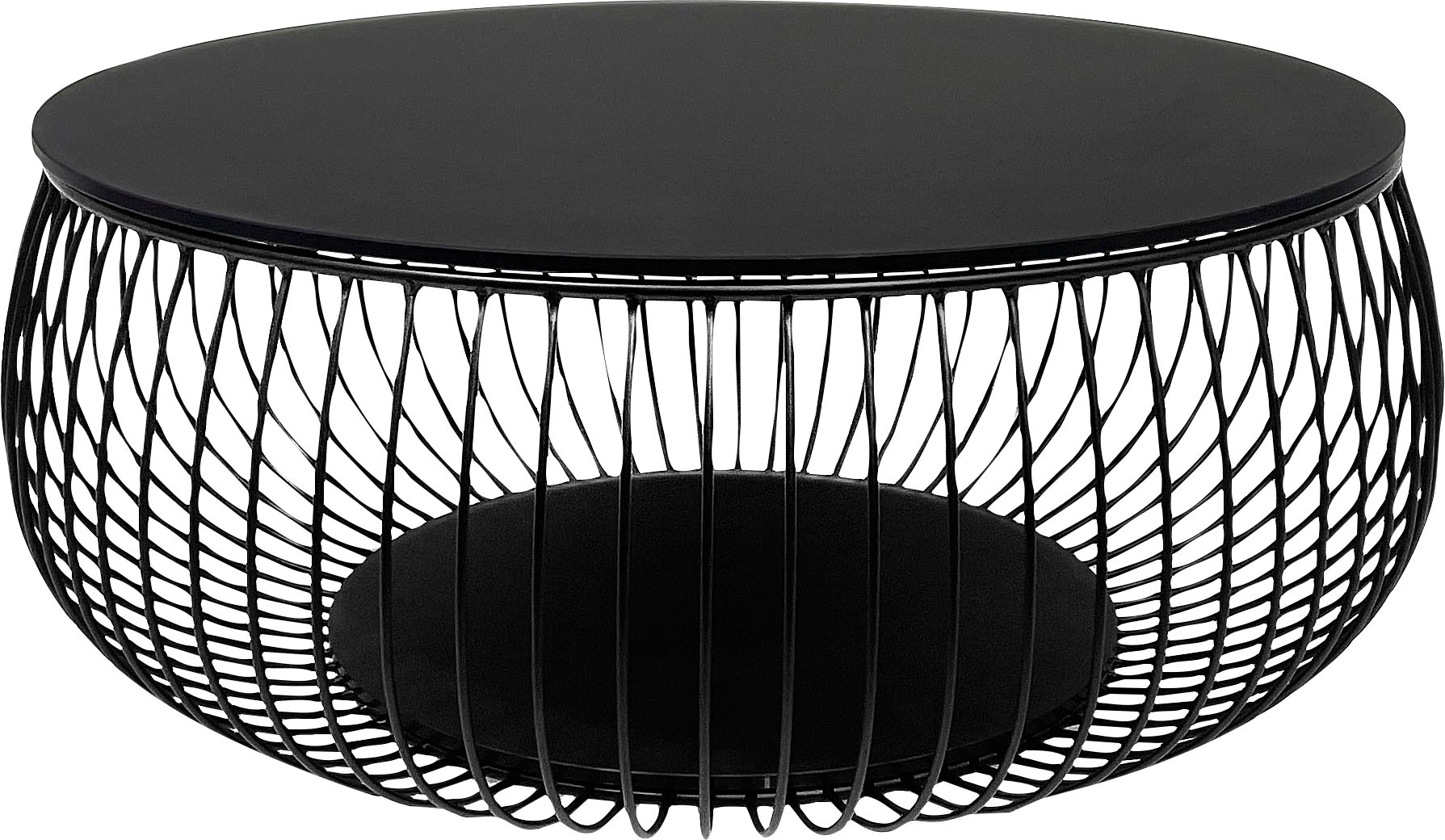 SalesFever Couchtisch »Coffeetable Wohnzimmertisch im minimalistischen Stil« 10 mm starke Klarglasplatte mit Marmordruck