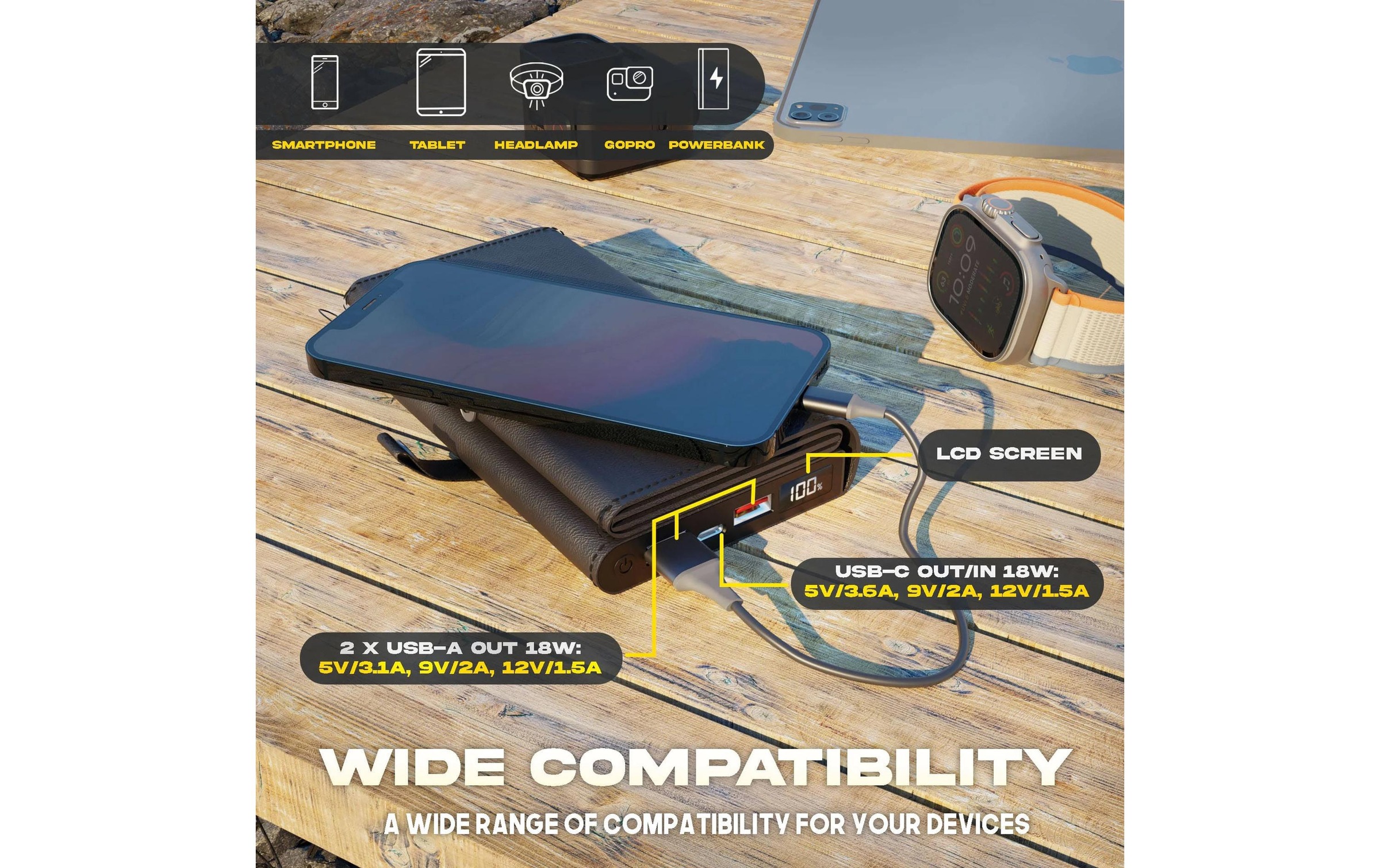   Banque d'énergie »SunSlice Electron 8W Sol – 10000 mAh«