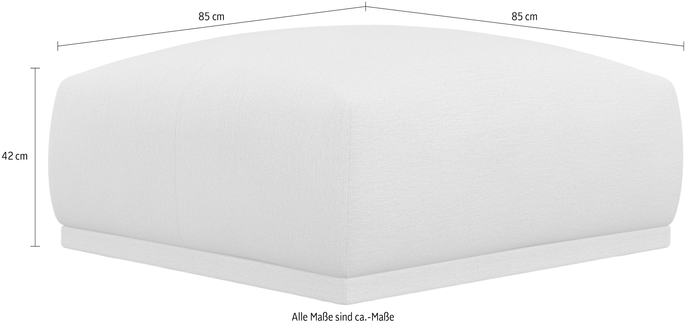 TRENDMANUFAKTUR Tabouret »Braga Japandi-Design, mit hochwertigem Kaltschaum, quadratisch, in« 1 cuis tlg. pouf rembourré moderne, 85/42/85 cm (L/H/P)