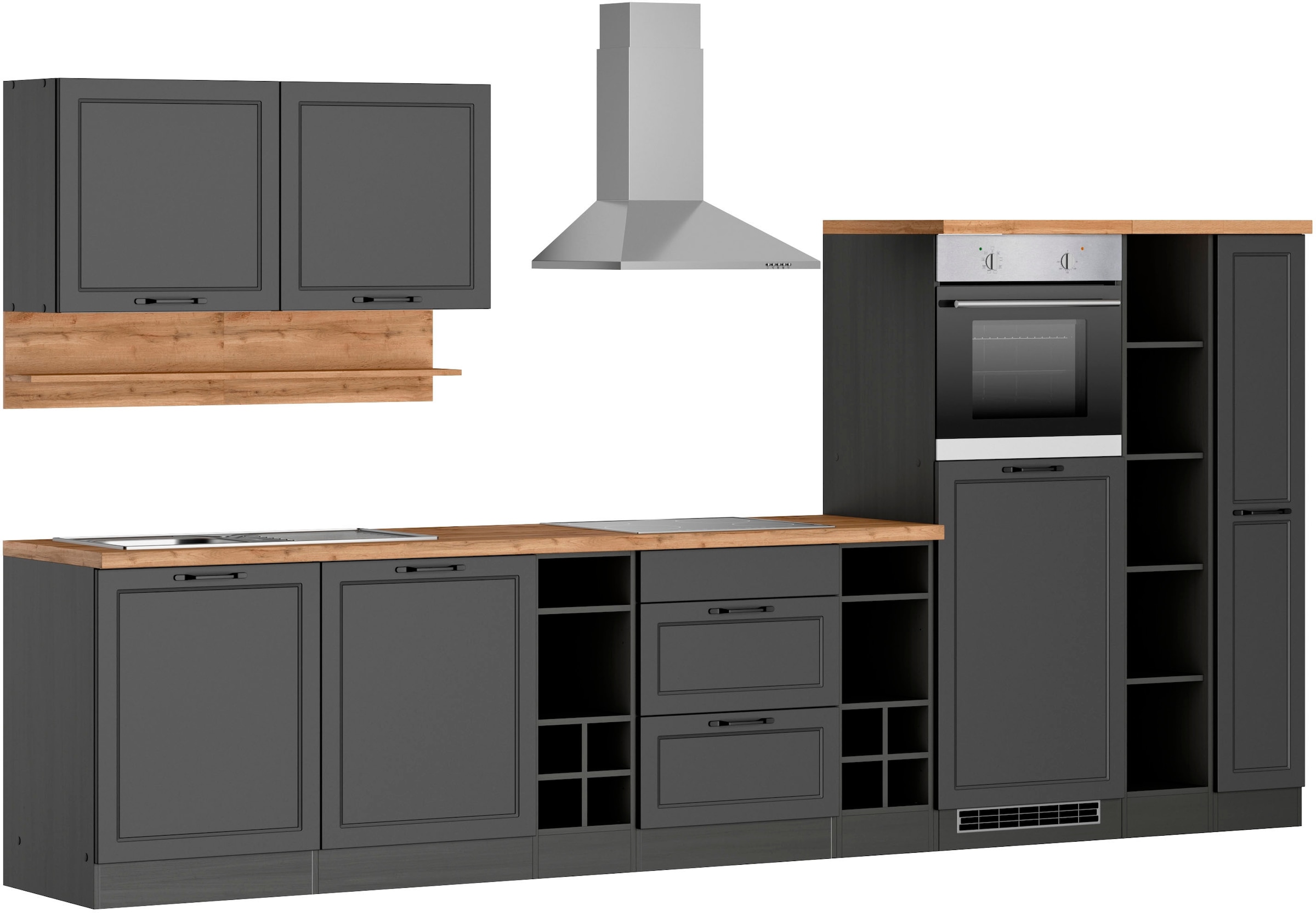 KOCHSTATION Kitchenette »KS-Lana« 360 cm de large, avec ou sans appareils électriques au choix