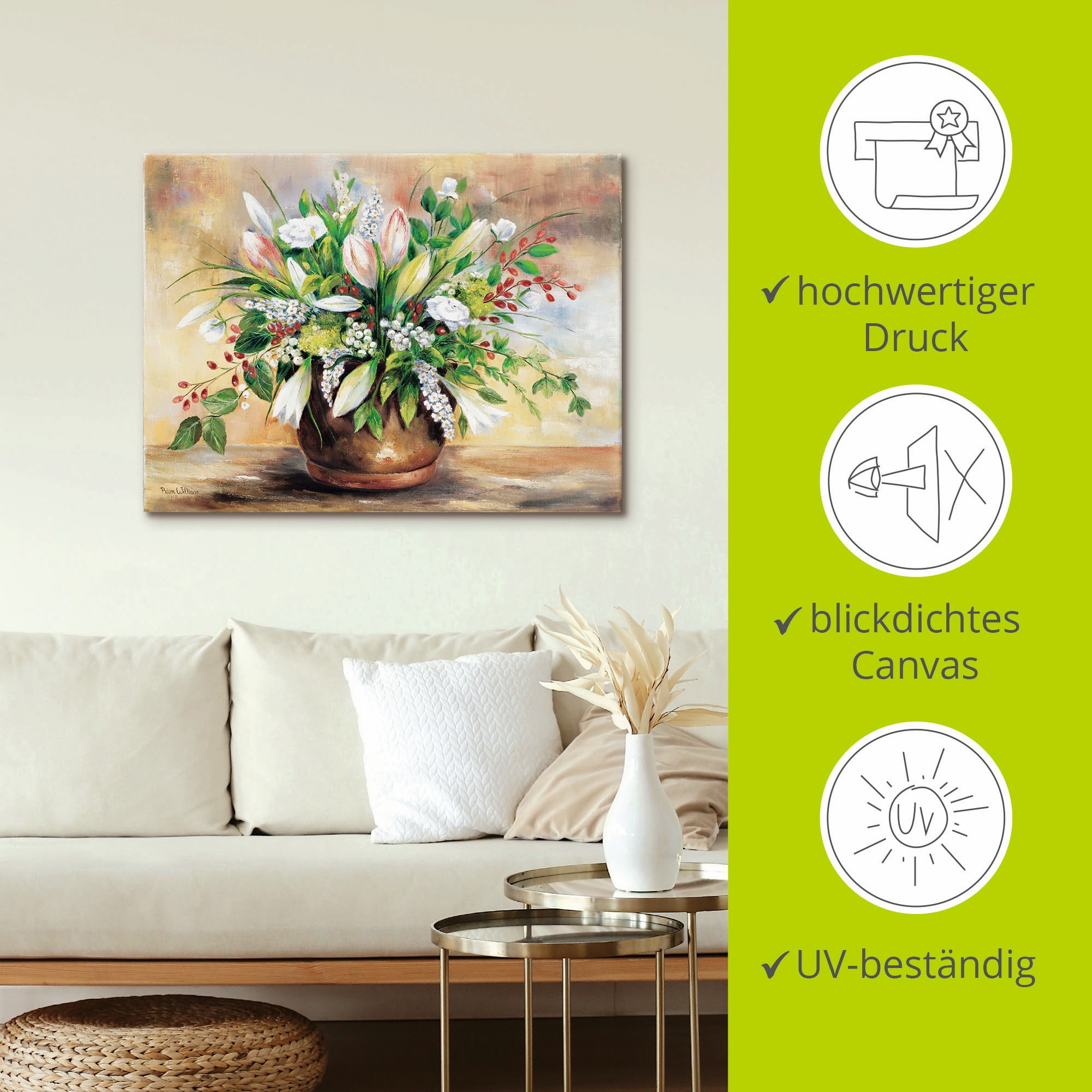 Artland Tableau sur toile »Blütenverschönerung« 1 cuis tlg. auf Holzrahmen gespannt