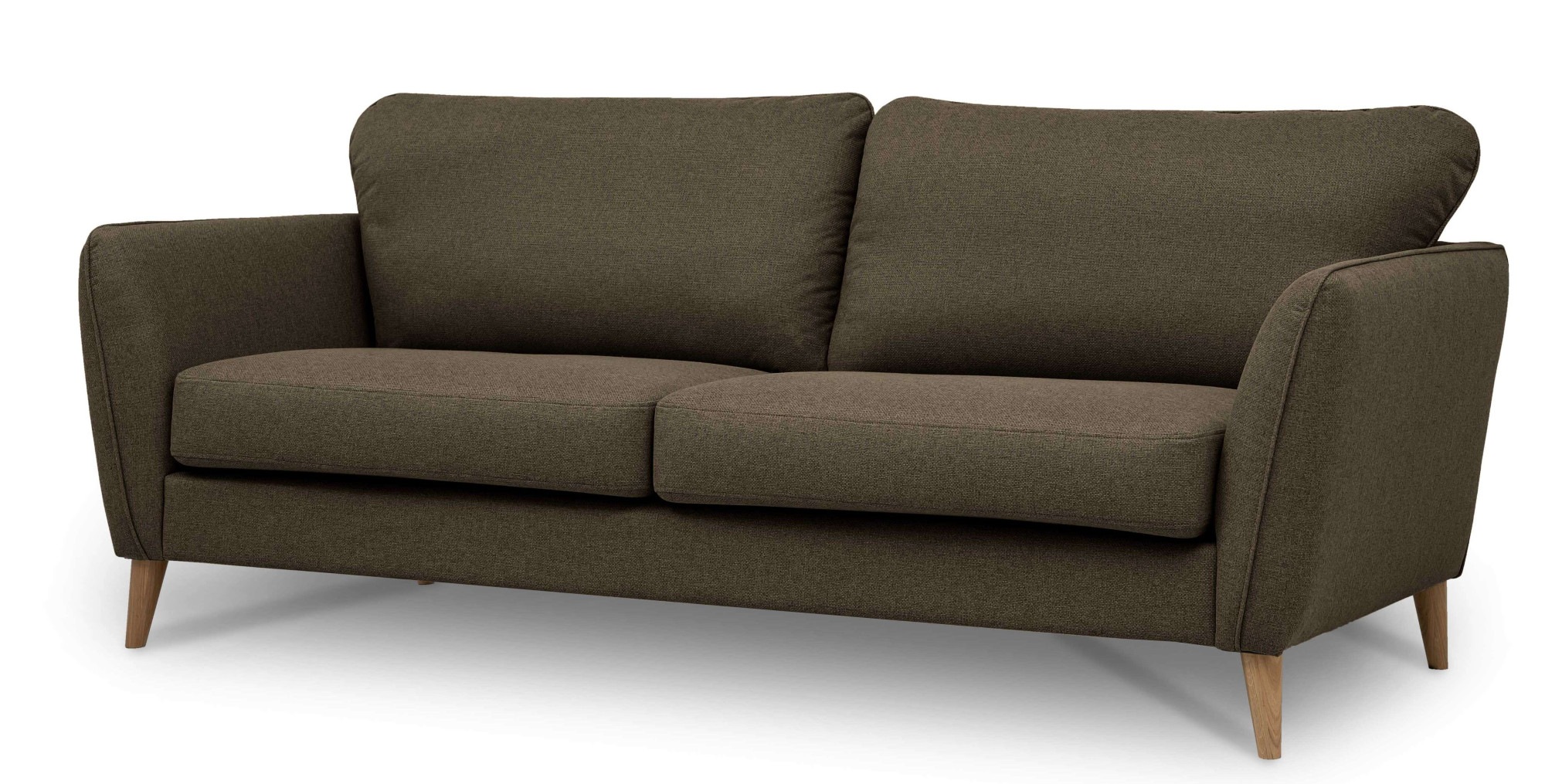 Home affaire 3-places »MARSEILLE 3er Sofa 206 cm, Cord, Flachgewebe, Struktur, Webstoff« Massivholzbeine Eiche, Landhausstil, Wellenunterfederung