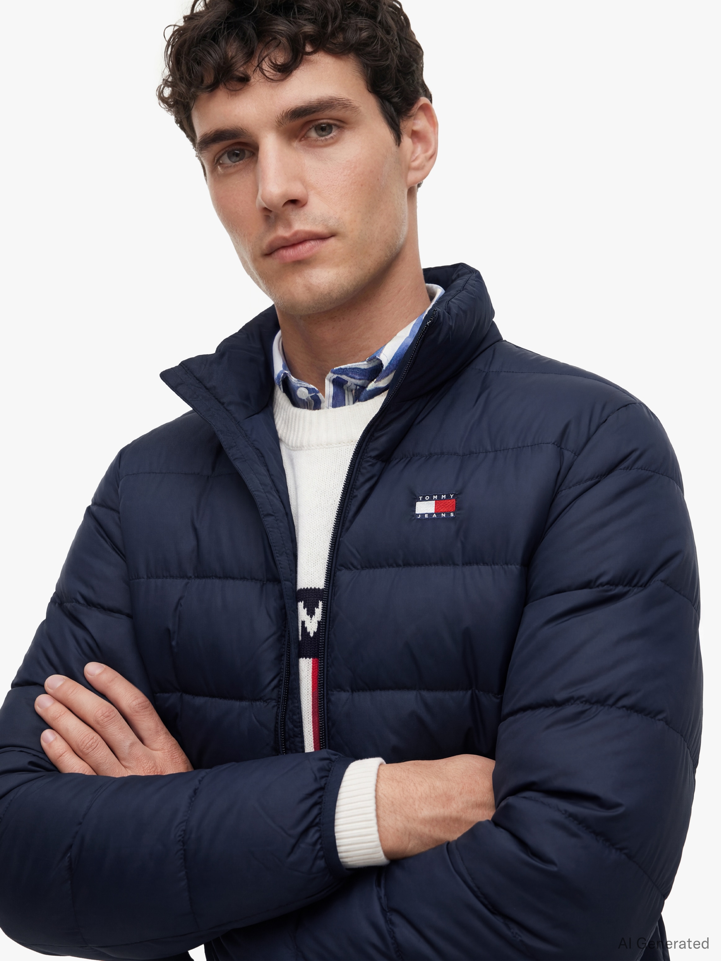 Tommy Jeans Veste matelassée »LIGHT DOWN PACKBL JACKET« sans capuche coupe régulière avec col montant, rembourré de duvet