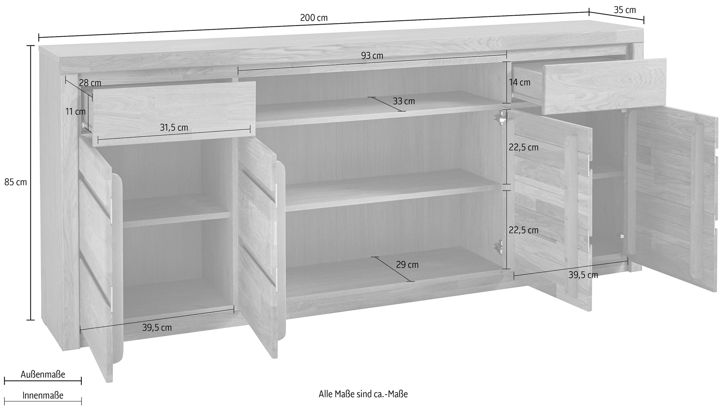 GOODproduct Commode »Silkeborg« Breite 200 cm