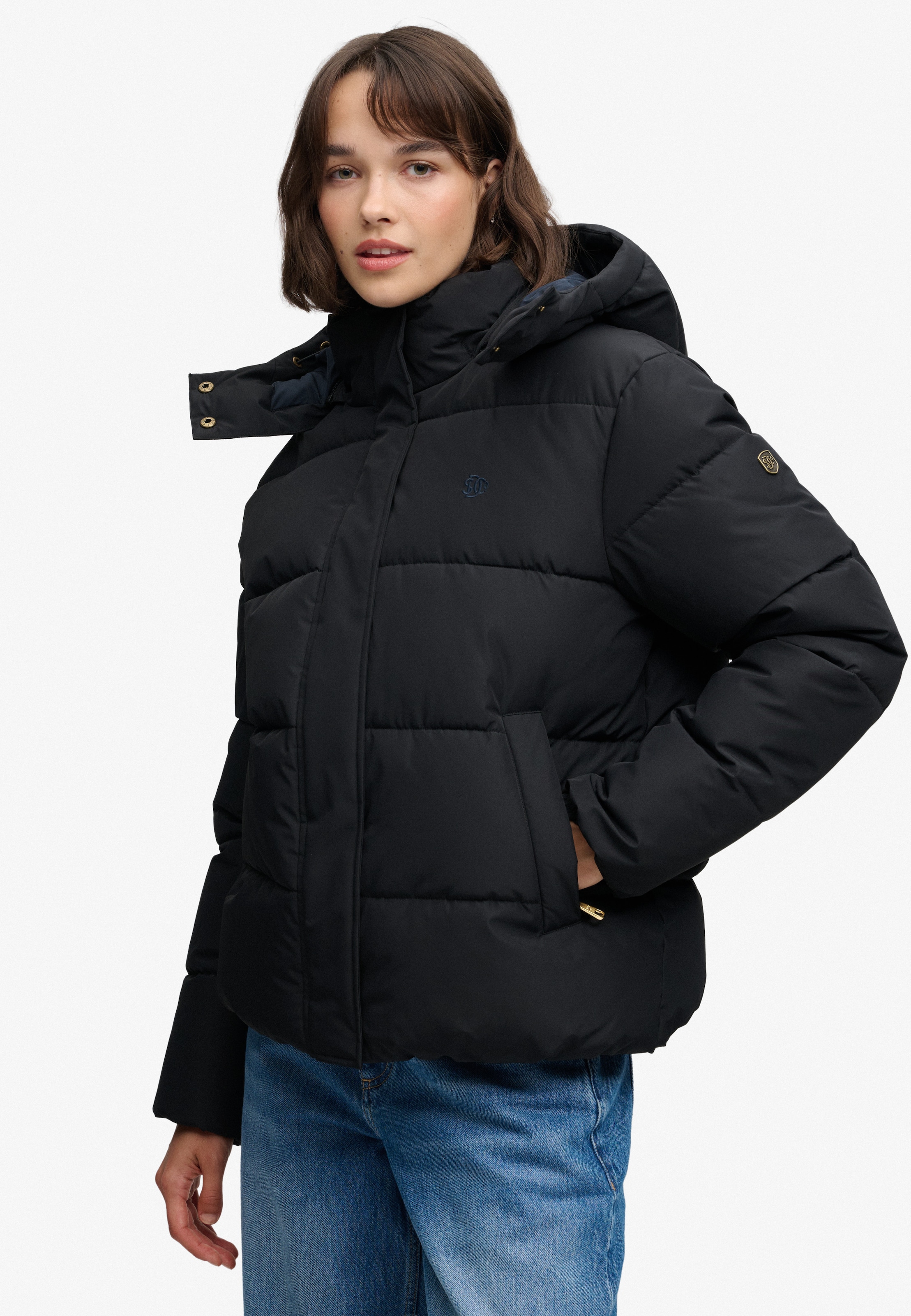 Superdry Veste matelassée »PREMIUM HOOD PUFFER JKT« avec capuche fibre synthétique, coupe décontractée