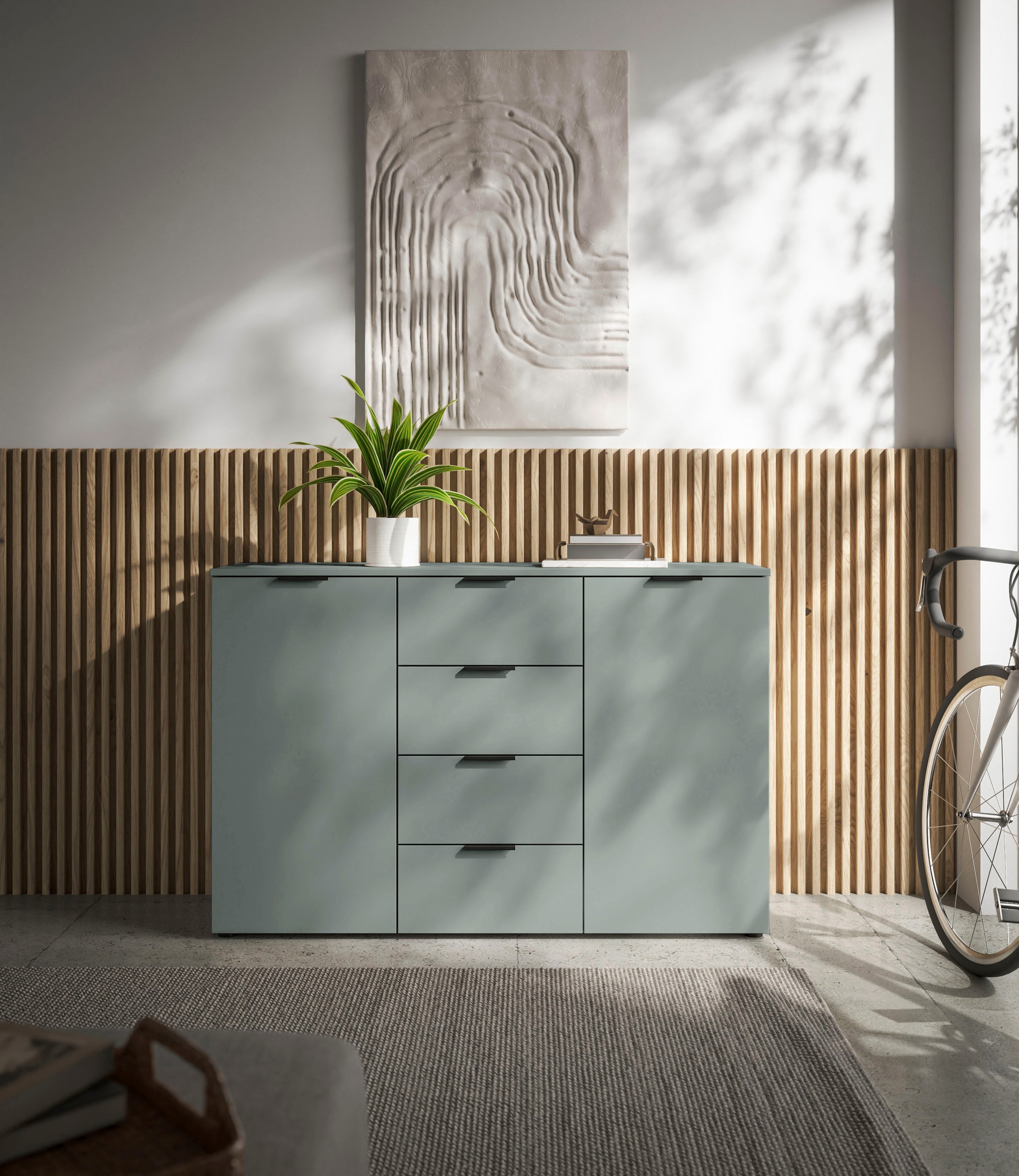 HBZ Sideboard »Linz Kommode, BxHxT 135x90x40cm« 1 Stk. tlg. Breite 135cm,Lip-Griff, Melaminbeschichtung