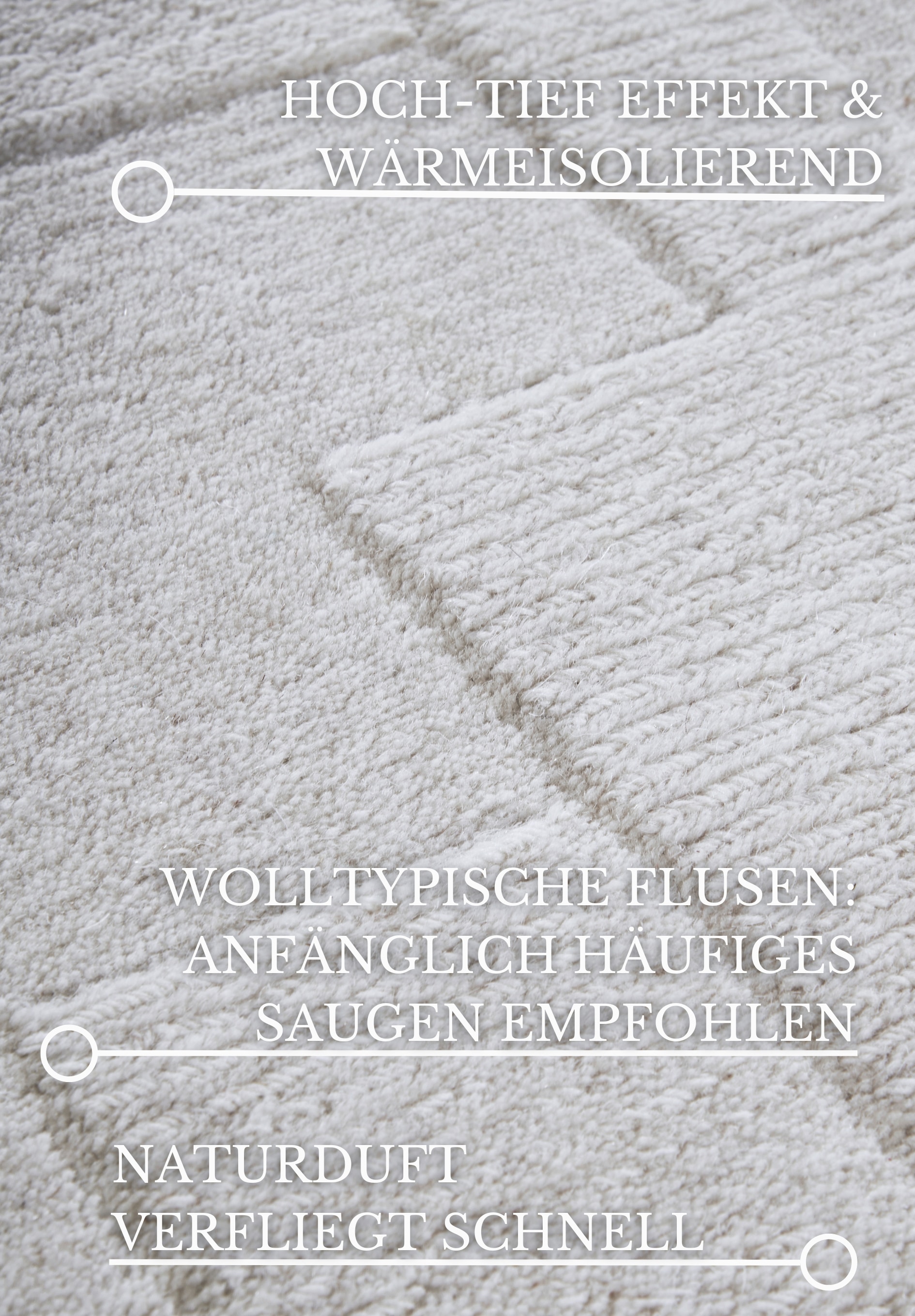 Villeroy & Boch Tapis en laine »Wilhelmine« Rectangulaire 10 mm Höhe Coureur, tissé main, laine, naturel, salon, géométrie, bohème