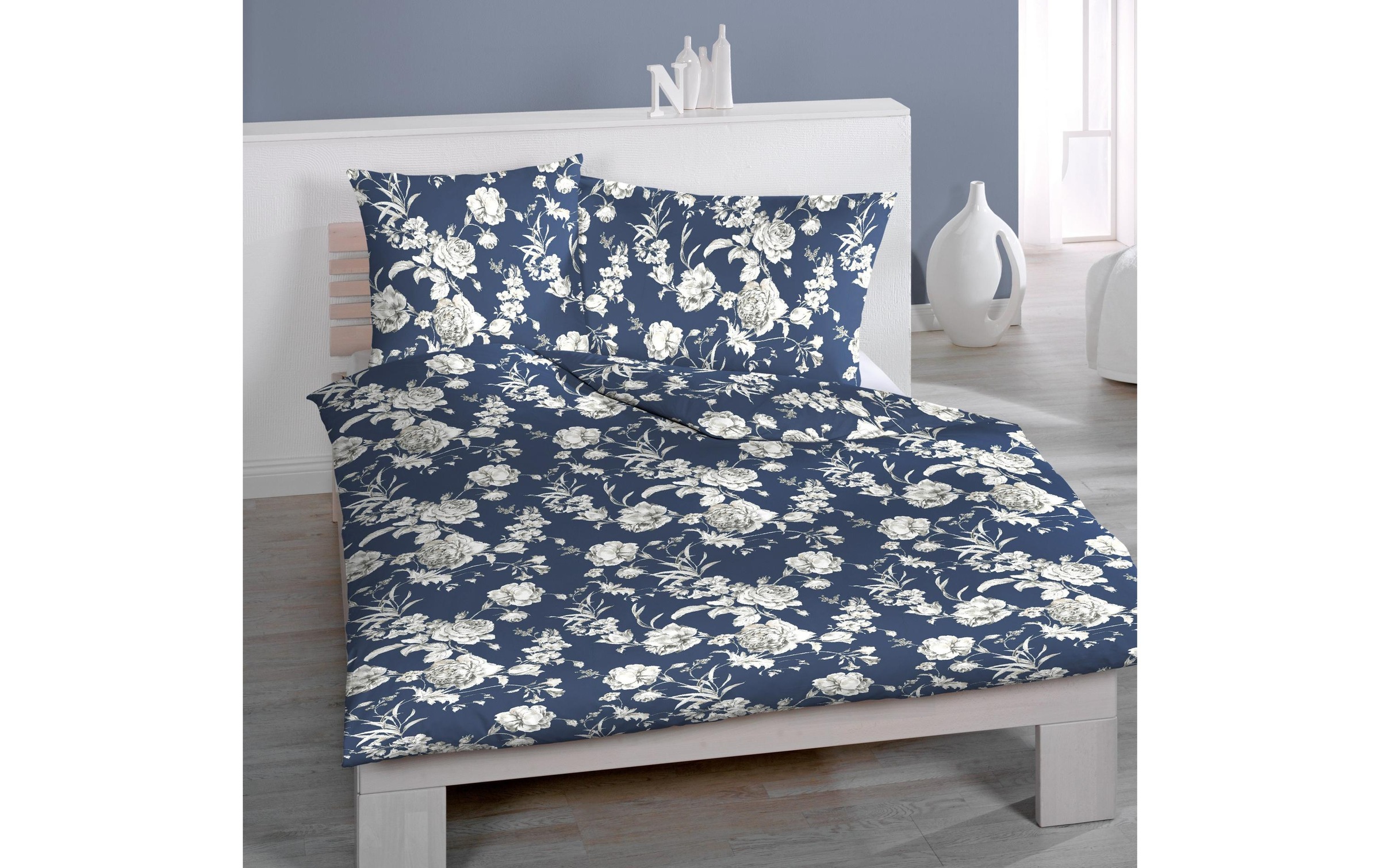 HOME FASHION Kissenbezug »Home Fashion Kopfkissenbezug Satin Kwiat«